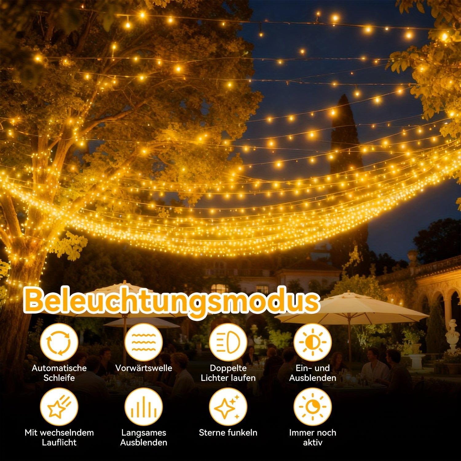 LED-Lichterkette, LED-Beleuchtung für Weihnachtsbaum und Weihnachts – Detailansicht 12