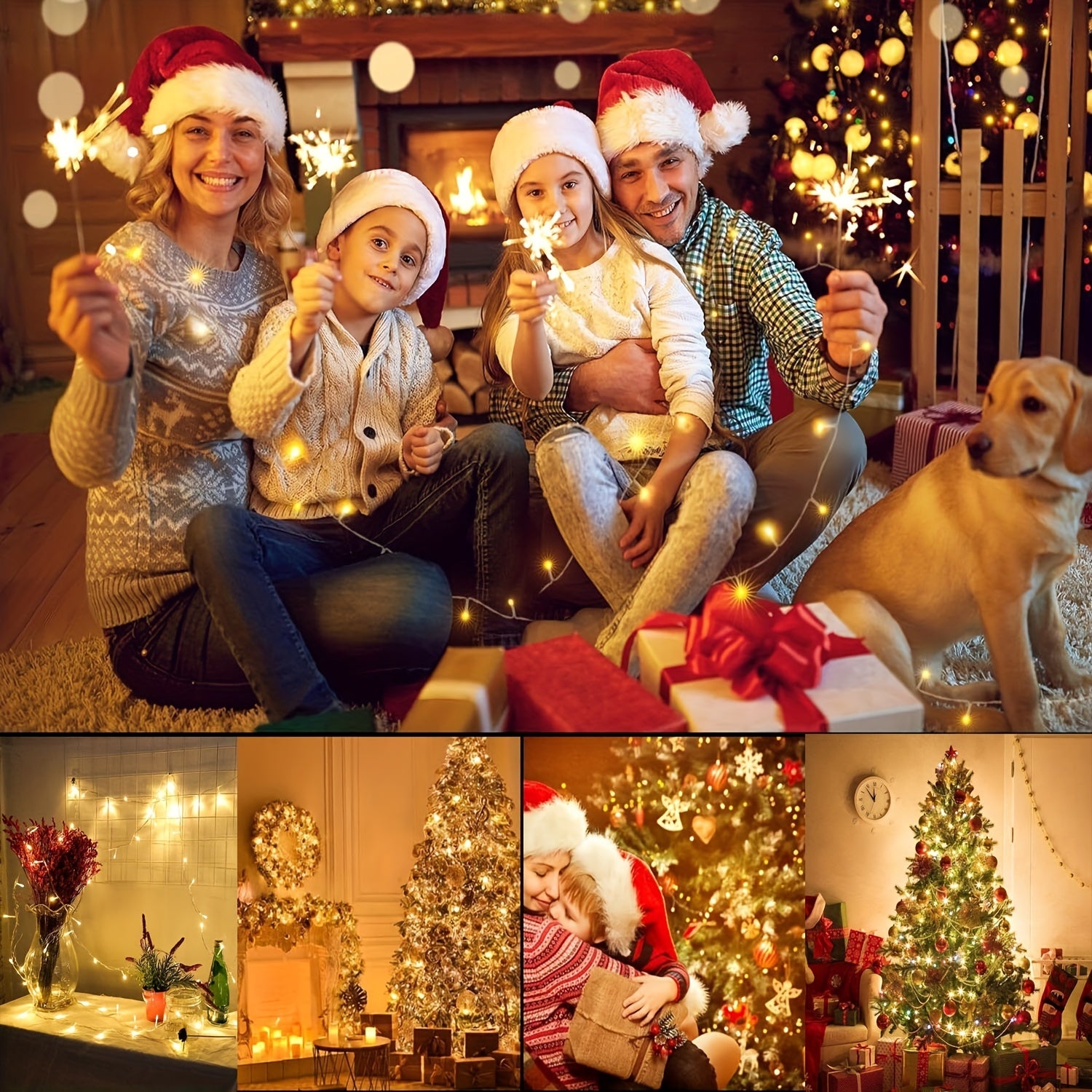LED-Lichterkette, LED-Beleuchtung für Weihnachtsbaum und Weihnachts – Detailansicht 14
