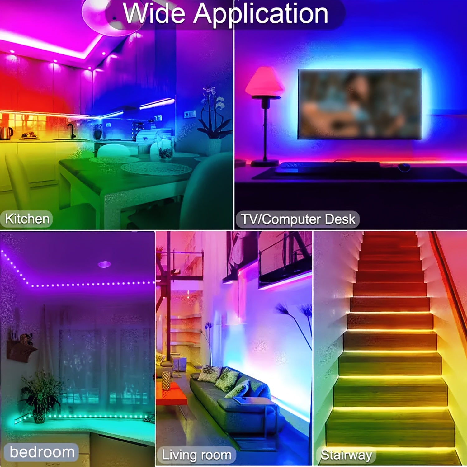 LED-Lichtstreifen, 98,4 Fuß/30 M für Schlafzimmer – Detailansicht 7