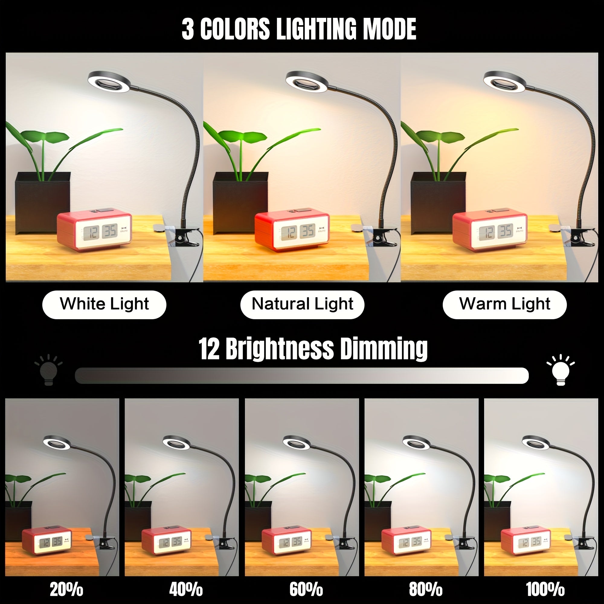 LED-Lupe, LED-Beleuchtung für Arbeitszimmer und Homeoffice – Detailansicht 11