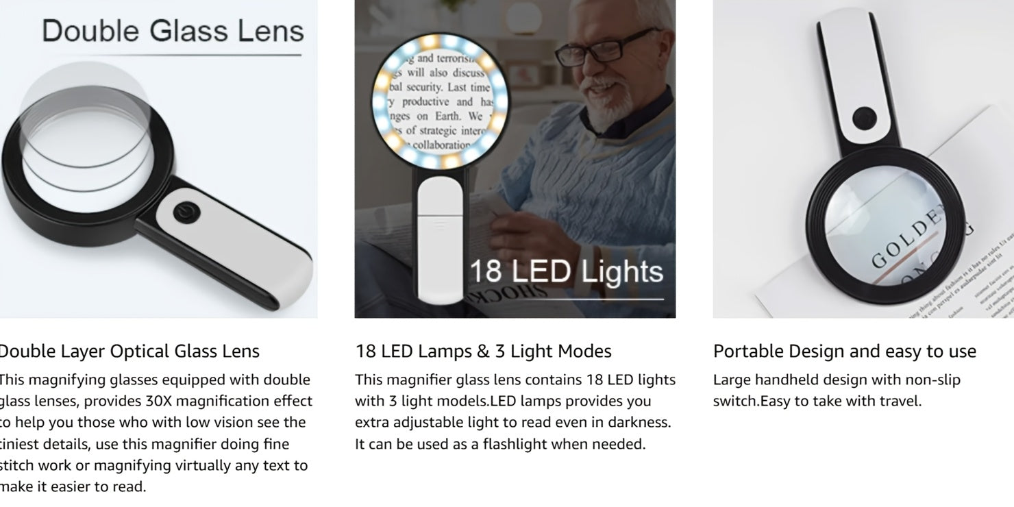 LED-Lupe, LED-Beleuchtung für Camping und Reisen – Detailansicht 13
