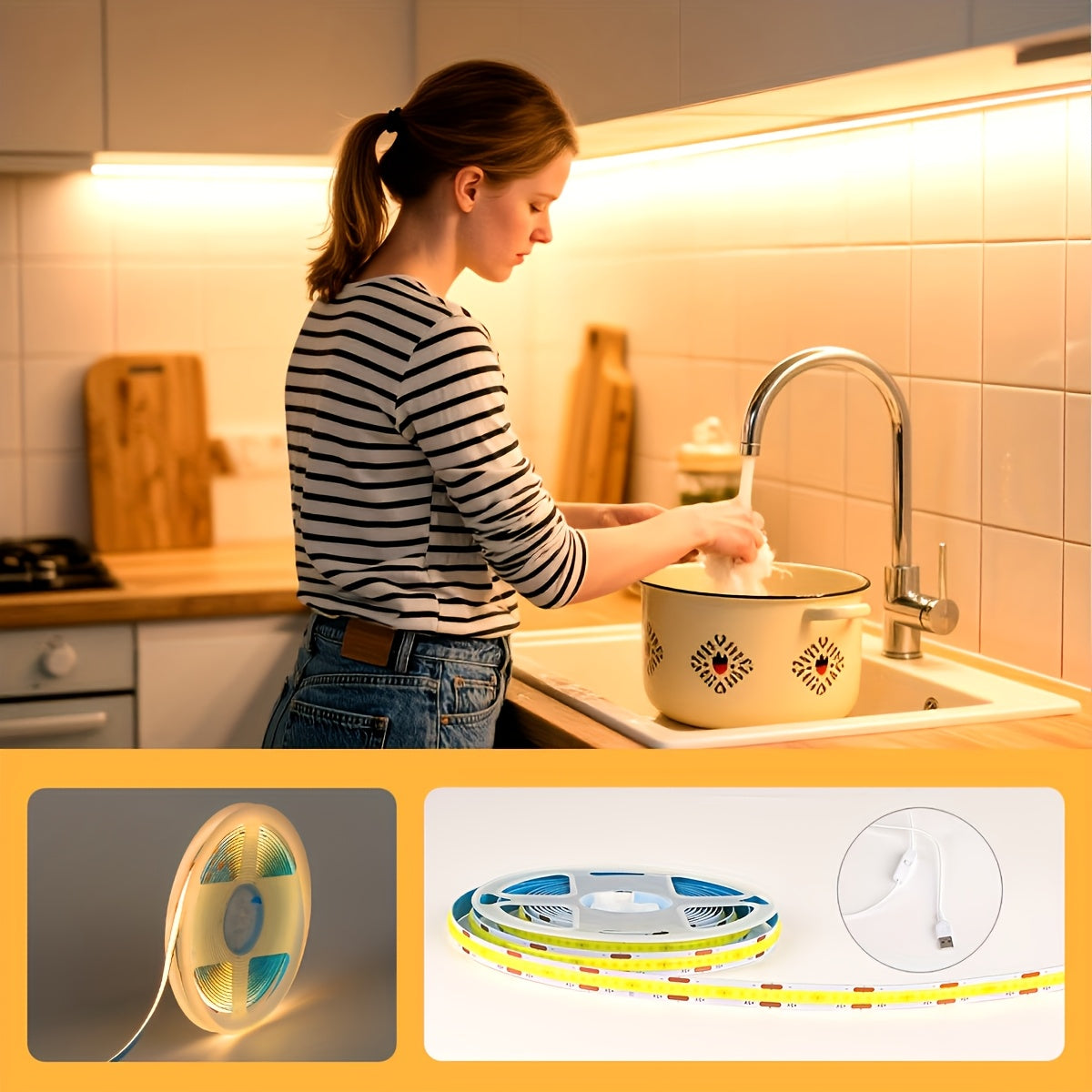 LED Streifen Licht, LED-Beleuchtung für Küche und Essbereich – Detailansicht 12