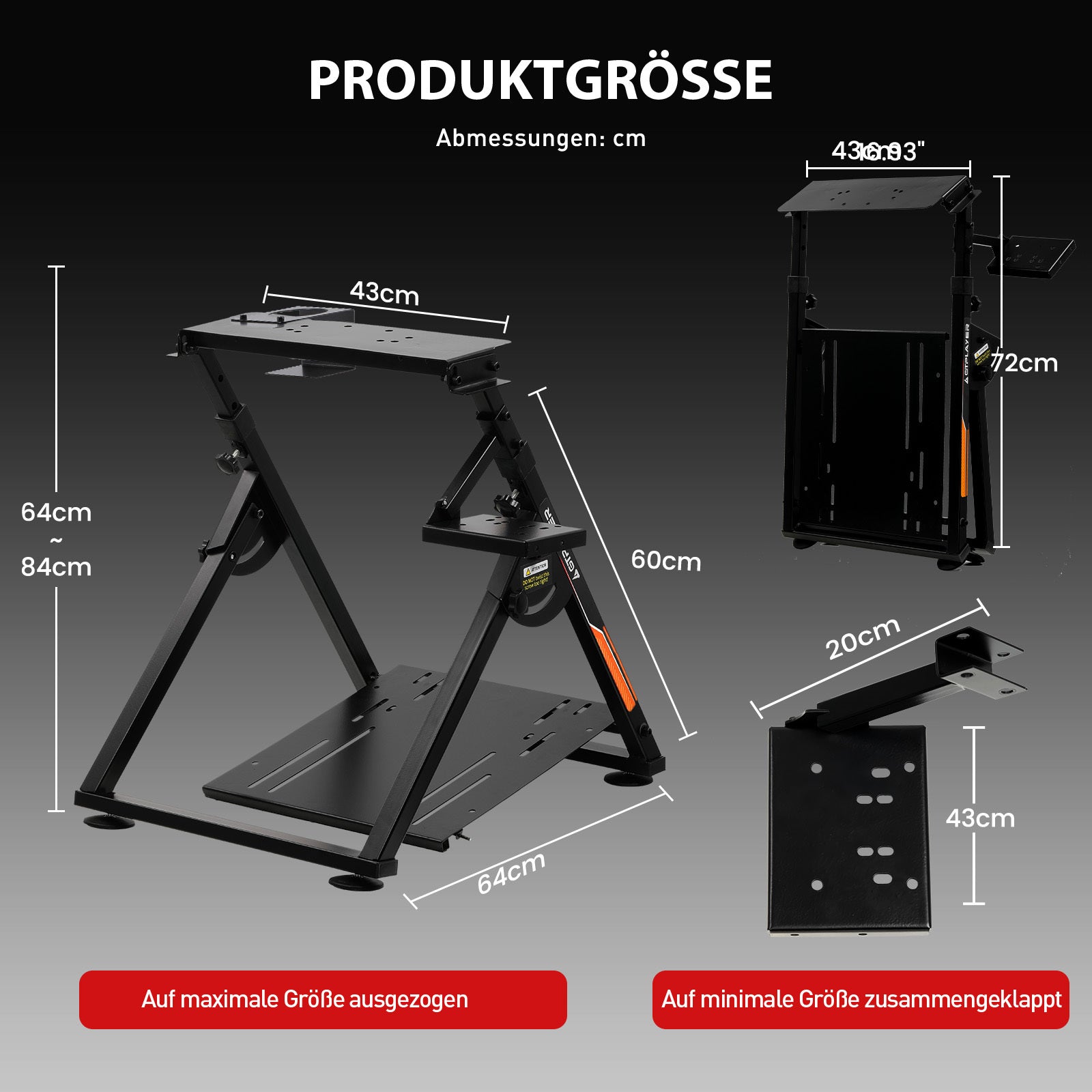 Lenkradhüllen, ORANGE für Lenkrad Gaming Wheel Stand Racing und Fahrzeug – Detailansicht 4