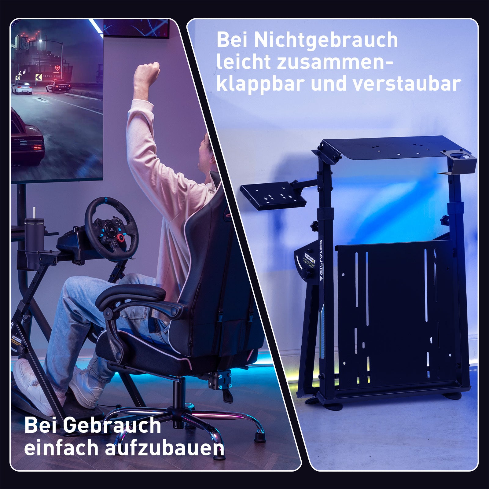 Lenkradhüllen, ORANGE für Lenkrad Gaming Wheel Stand Racing und Fahrzeug – Detailansicht 16
