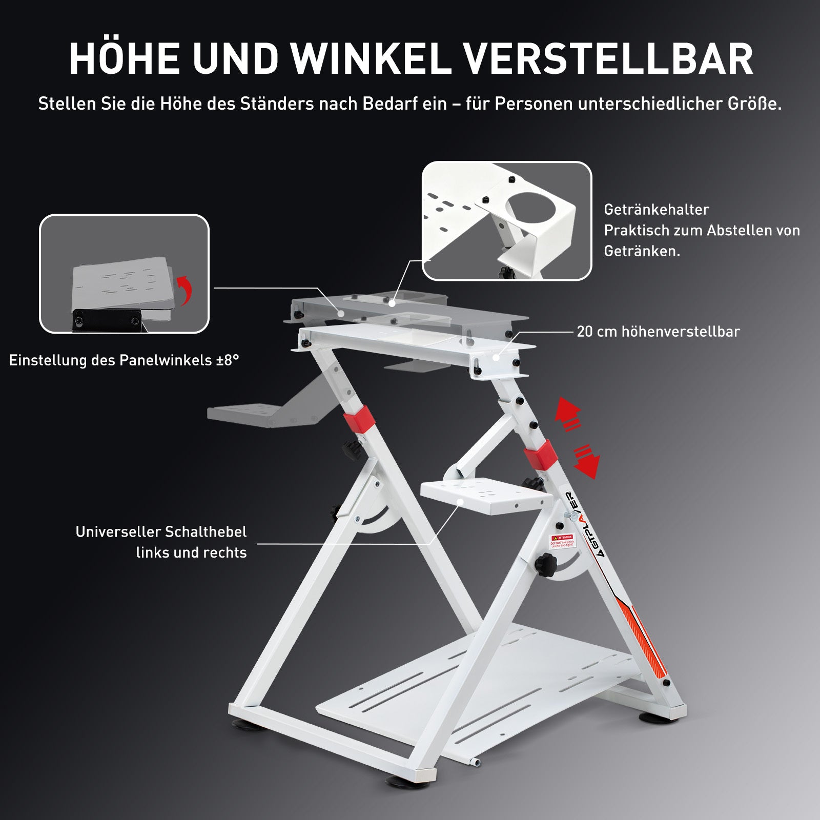 Lenkradhüllen, ORANGE für Lenkrad Gaming Wheel Stand Racing und Fahrzeug – Detailansicht 18