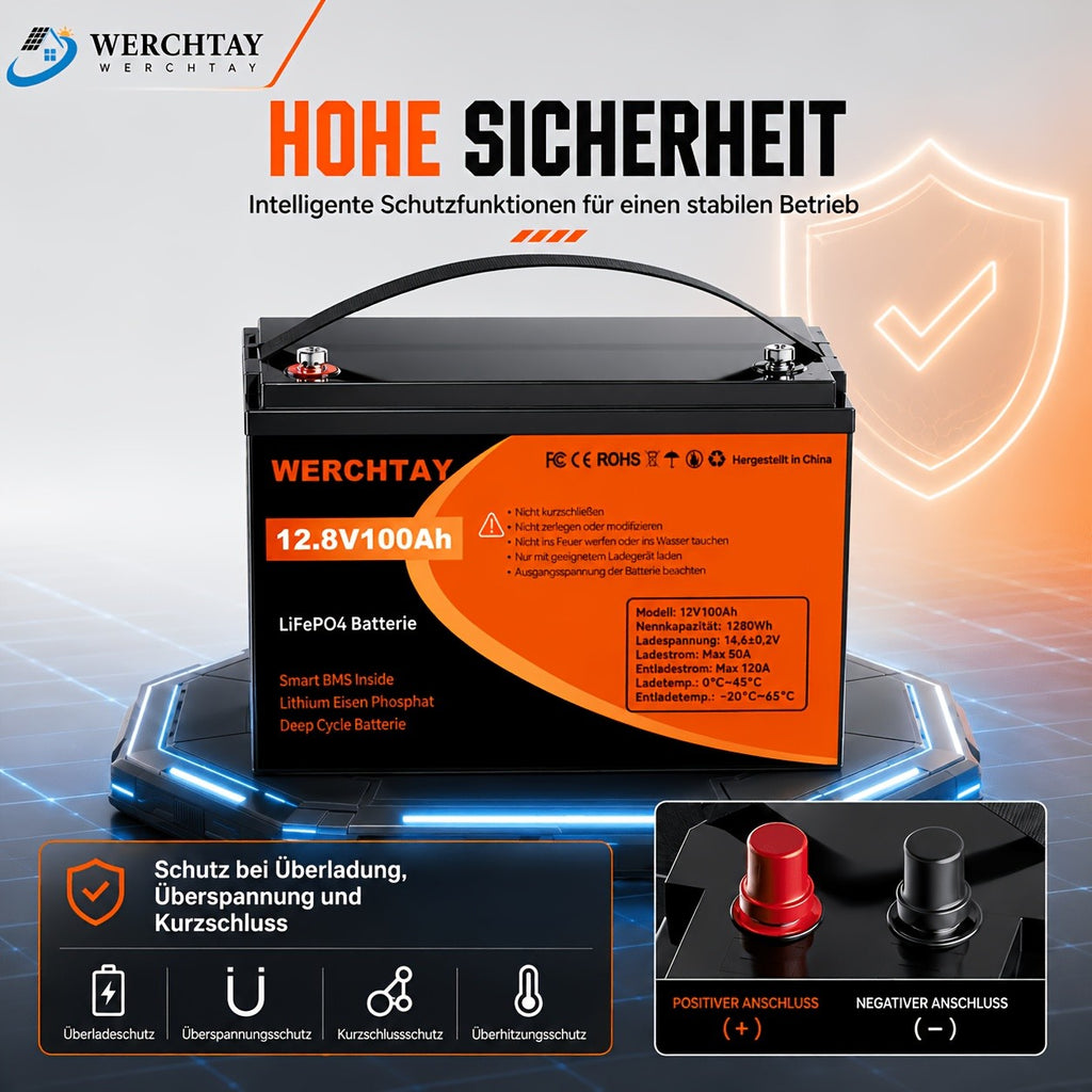 LiFePO4-Batterie, 12,8V für Wohnmobil und Alltag – Detailansicht 10