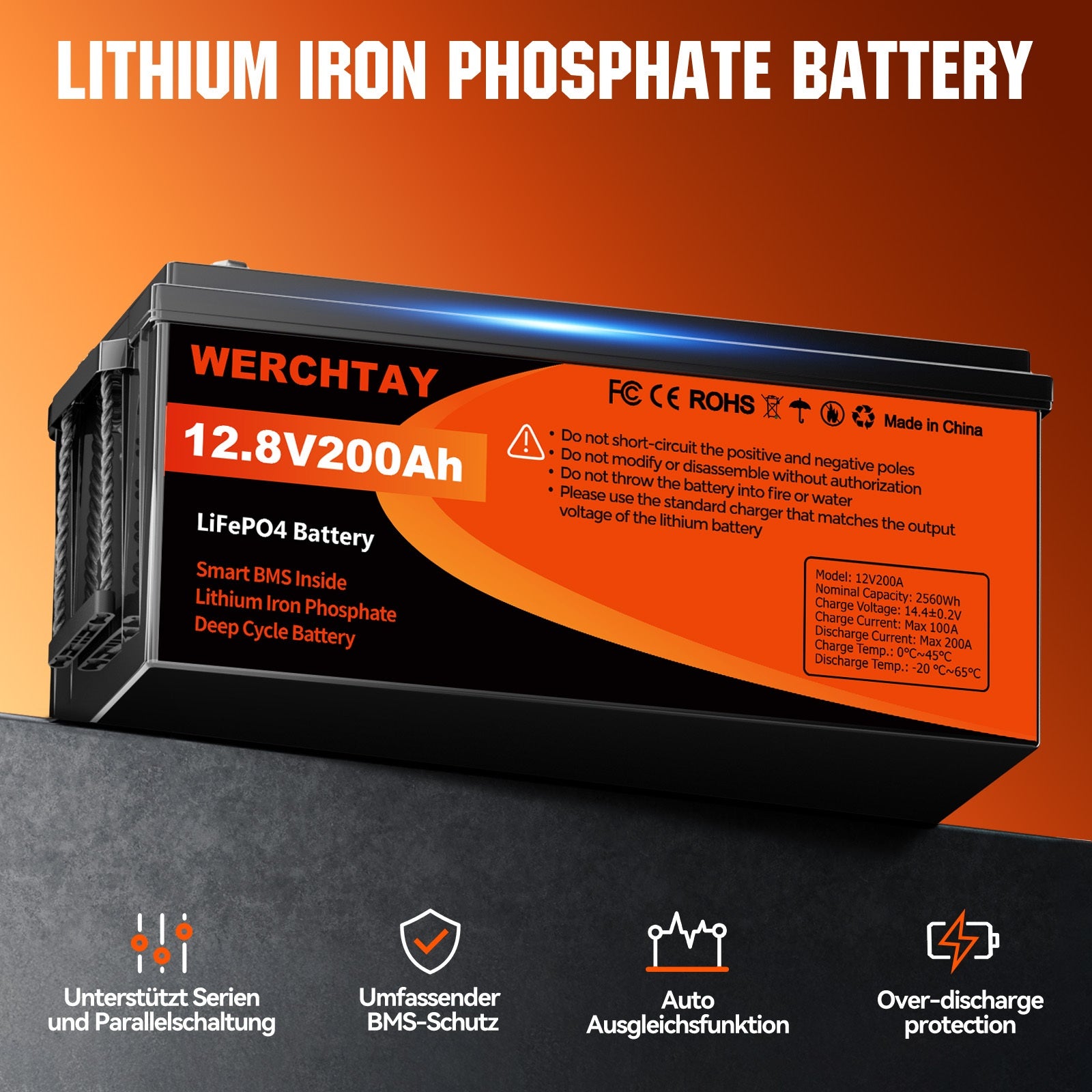 LiFePO4-Batterie, 12,8V für Wohnmobil und Alltag – Detailansicht 15