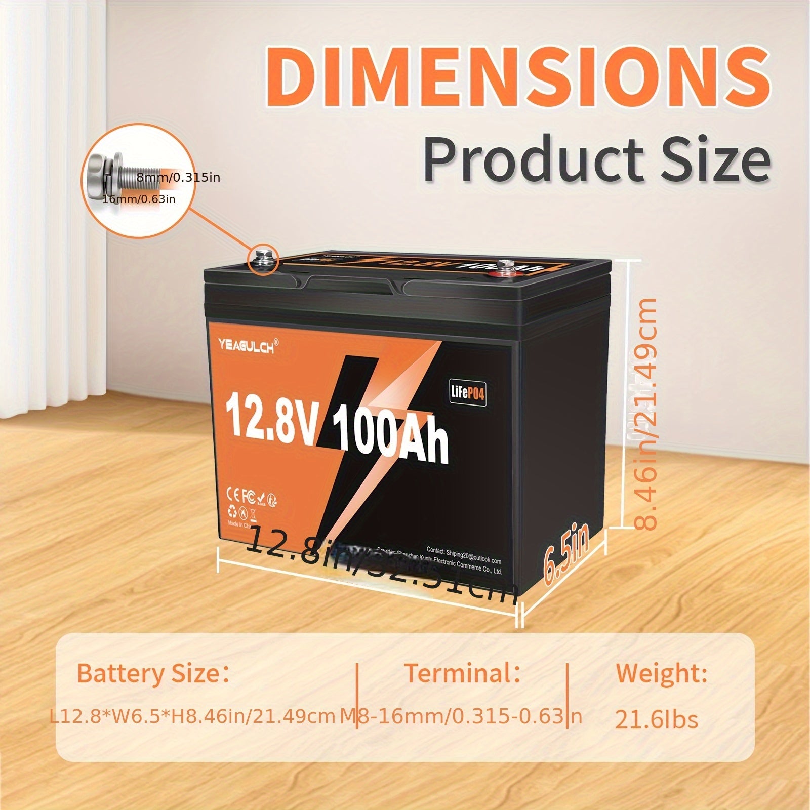 LiFePO4-Batterie, 12V für Zuhause und Outdoor-Nutzung – Detailansicht 6