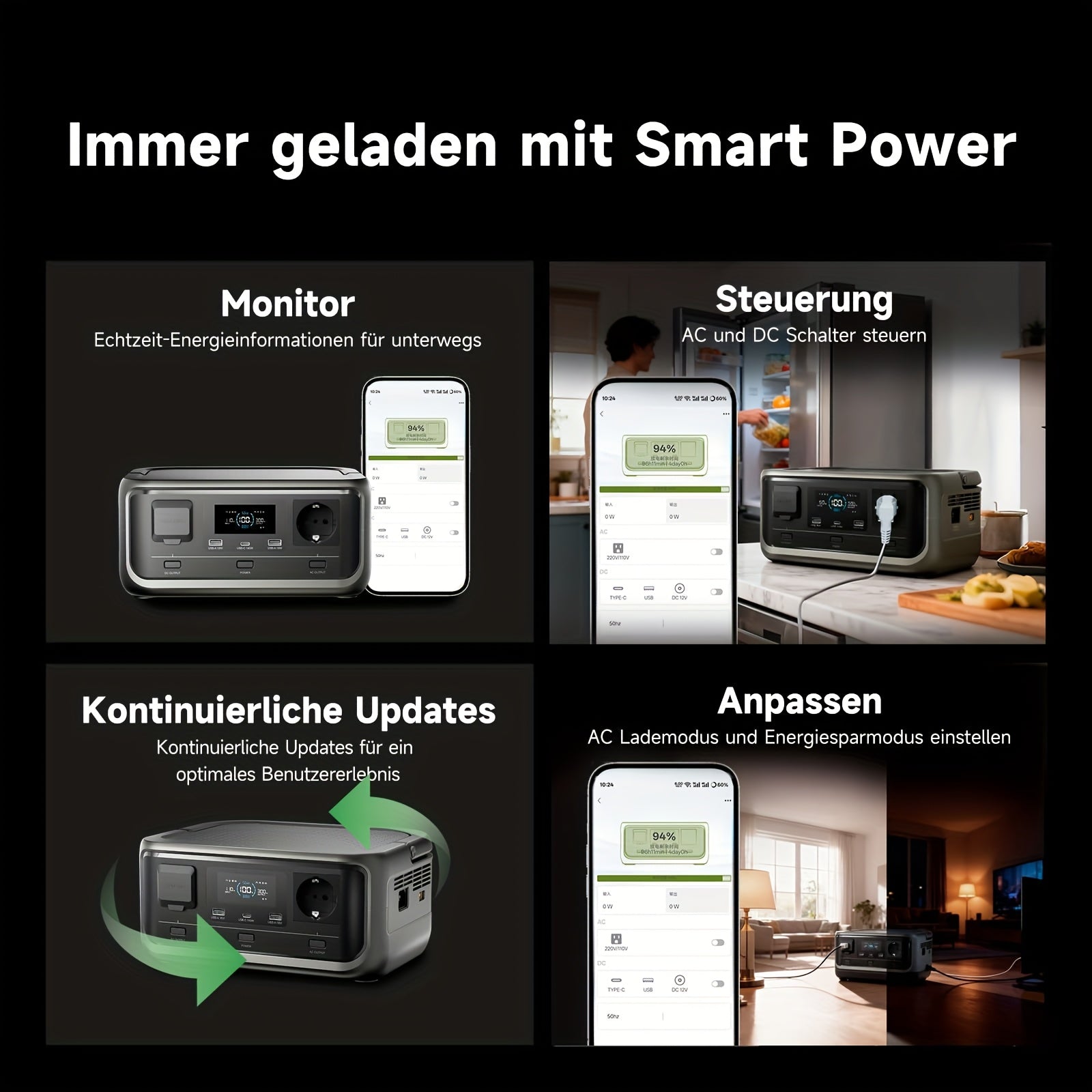 LiFePO4-Batterie, 300W für Camping und Reisen – Hauptansicht