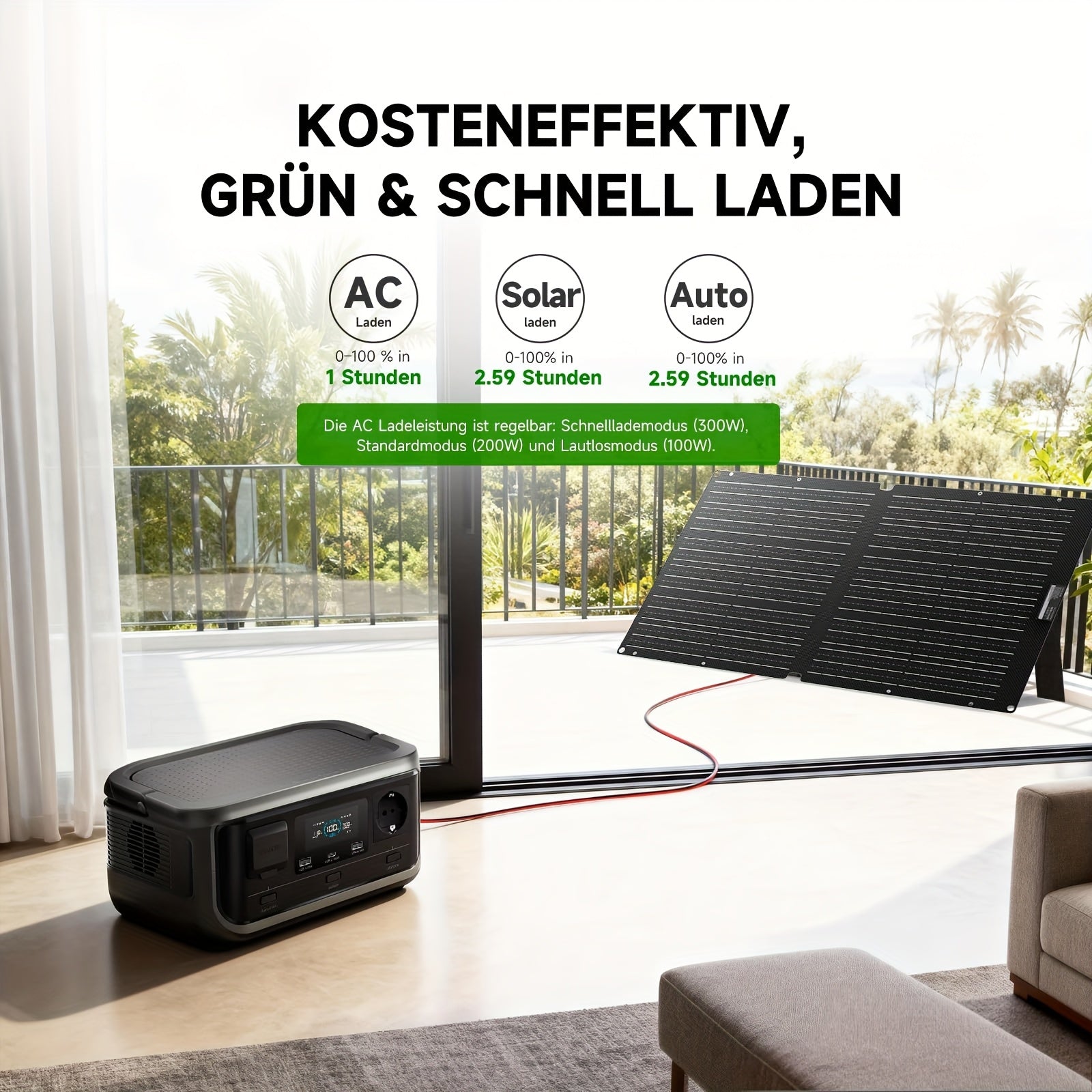 LiFePO4-Batterie, 300W für Camping und Reisen – Detailansicht 3
