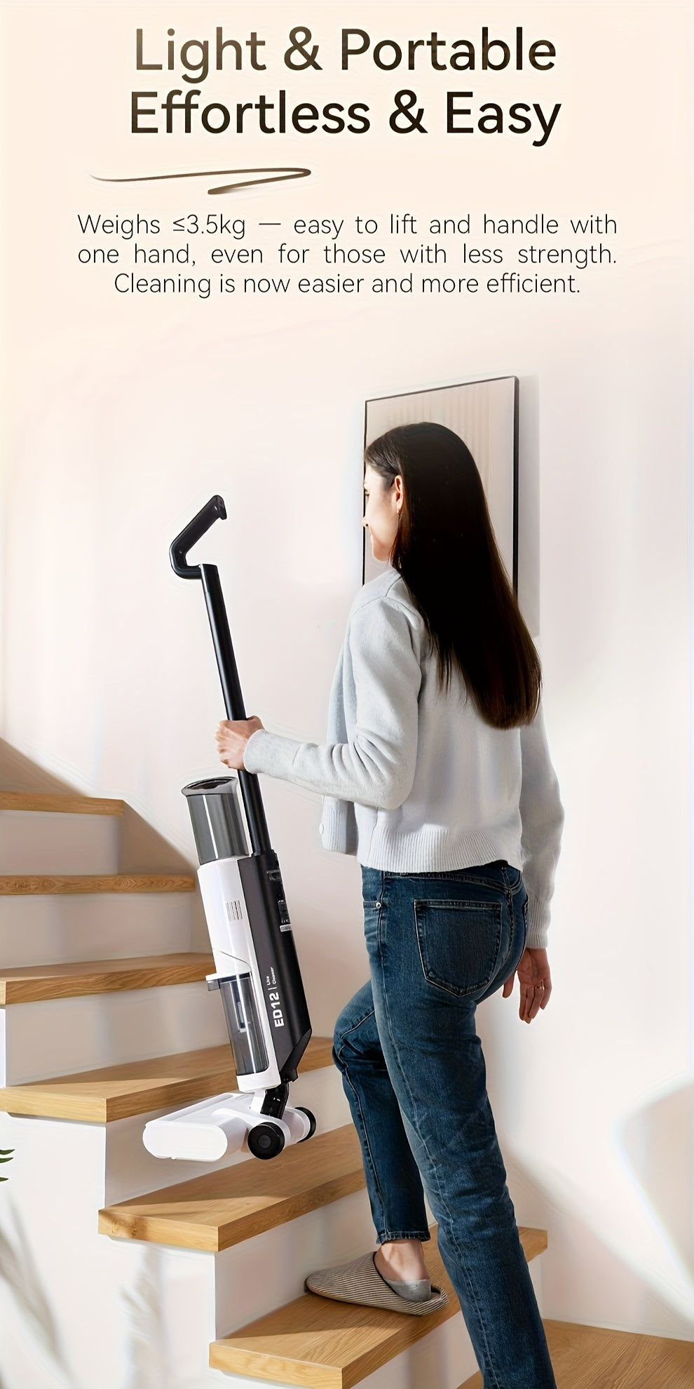 Lite Trocken- und Nassreinigungsmop, JONR ED12 Lite für Alltag und Zuhause – Detailansicht 14