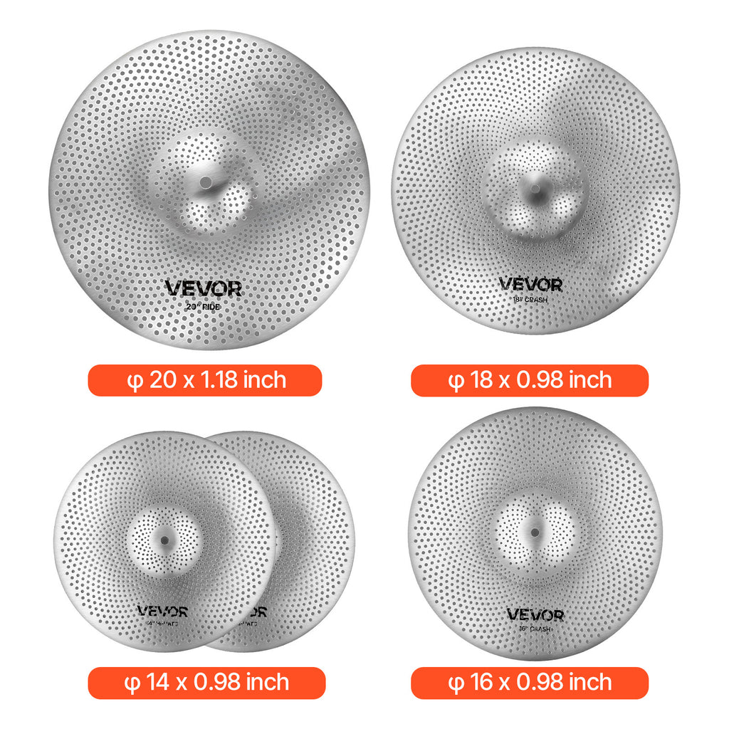 Low Volume Becken Set, 4 Stück für Schlagzeug und Alltag – Detailansicht 4