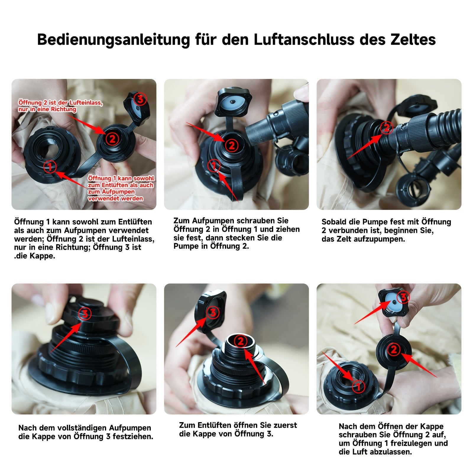 Luft-Skylight-Zelt, 4-6 für Camping und Reisen – Hauptansicht