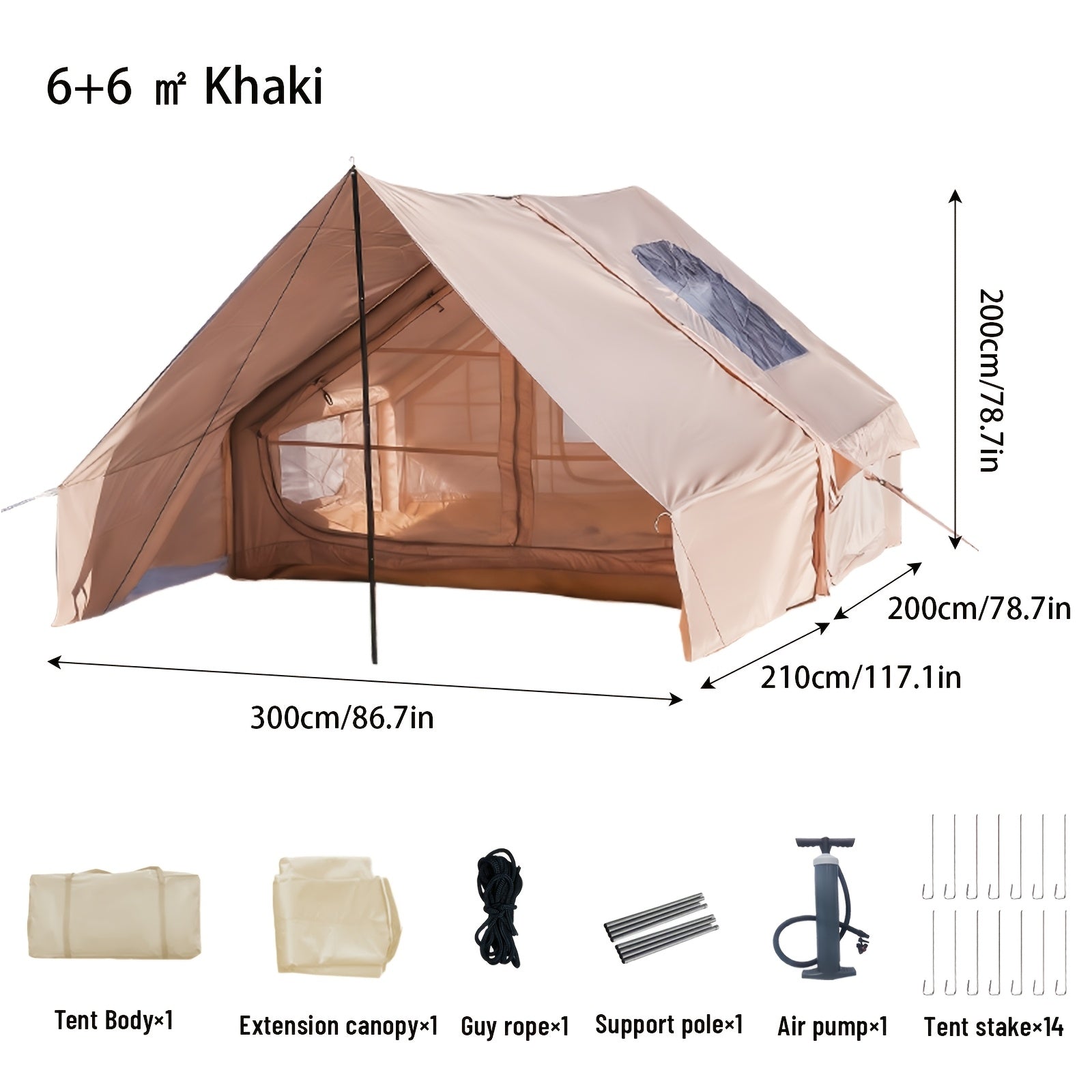Luft-Skylight-Zelt, 4-6 für Camping und Reisen – Detailansicht 14