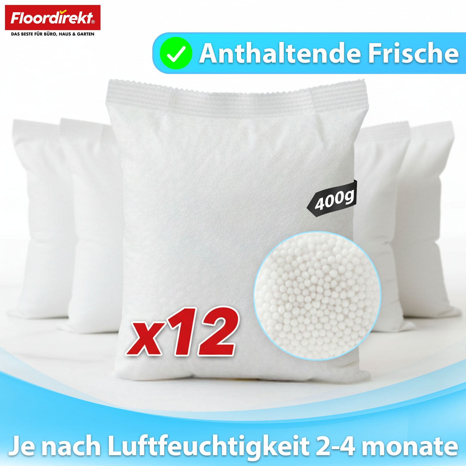 Luftentfeuchter Nachfüllpack Habo, 400g für Badezimmer und Haushalt – Detailansicht 2