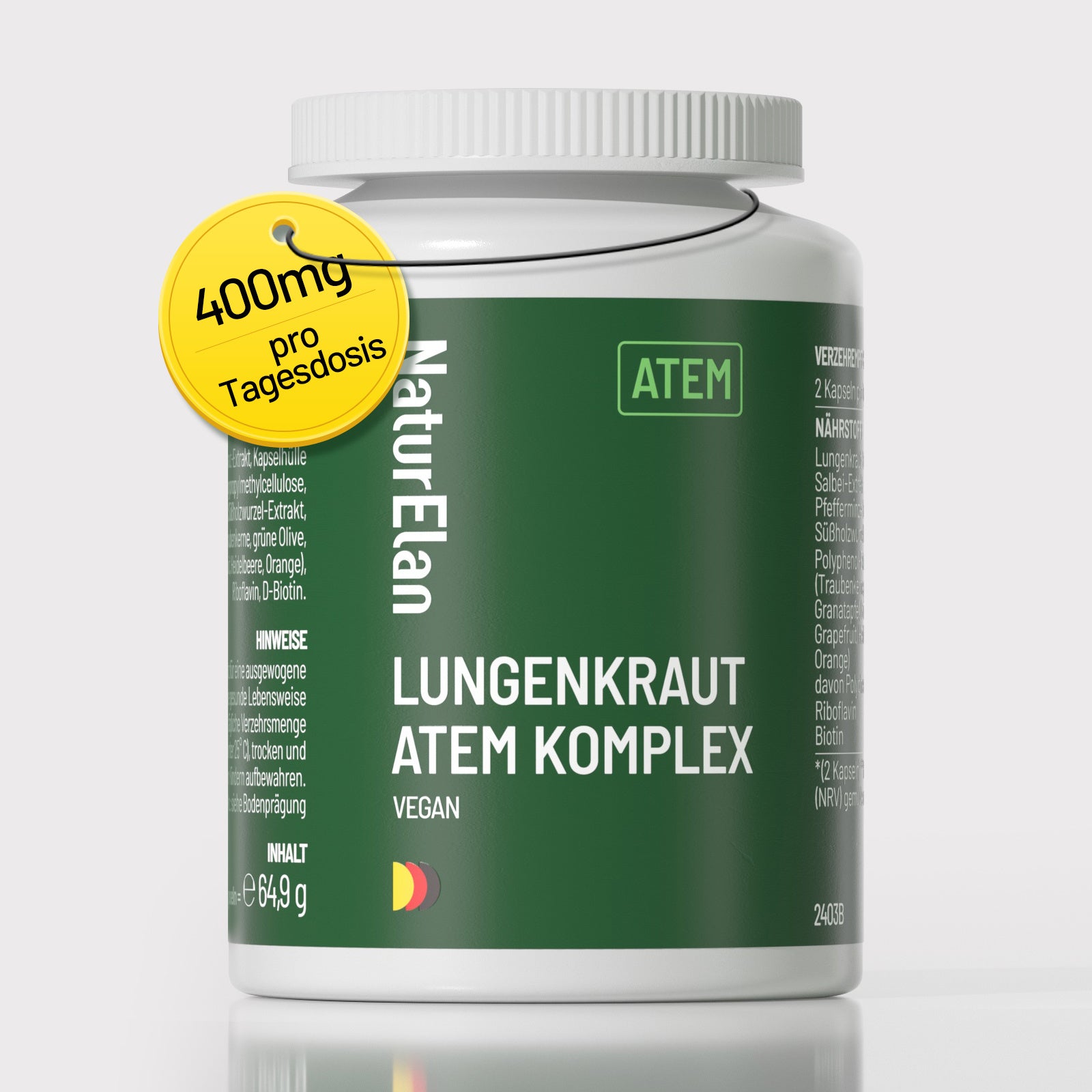 Lungenkraut Kapseln - Atem Komplex, 2er Pack für Haustiere – Hauptansicht