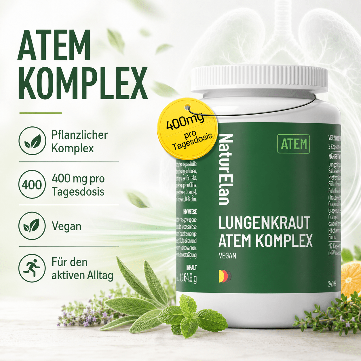 Lungenkraut Kapseln - Atem Komplex, 2er Pack für Haustiere – Detailansicht 2