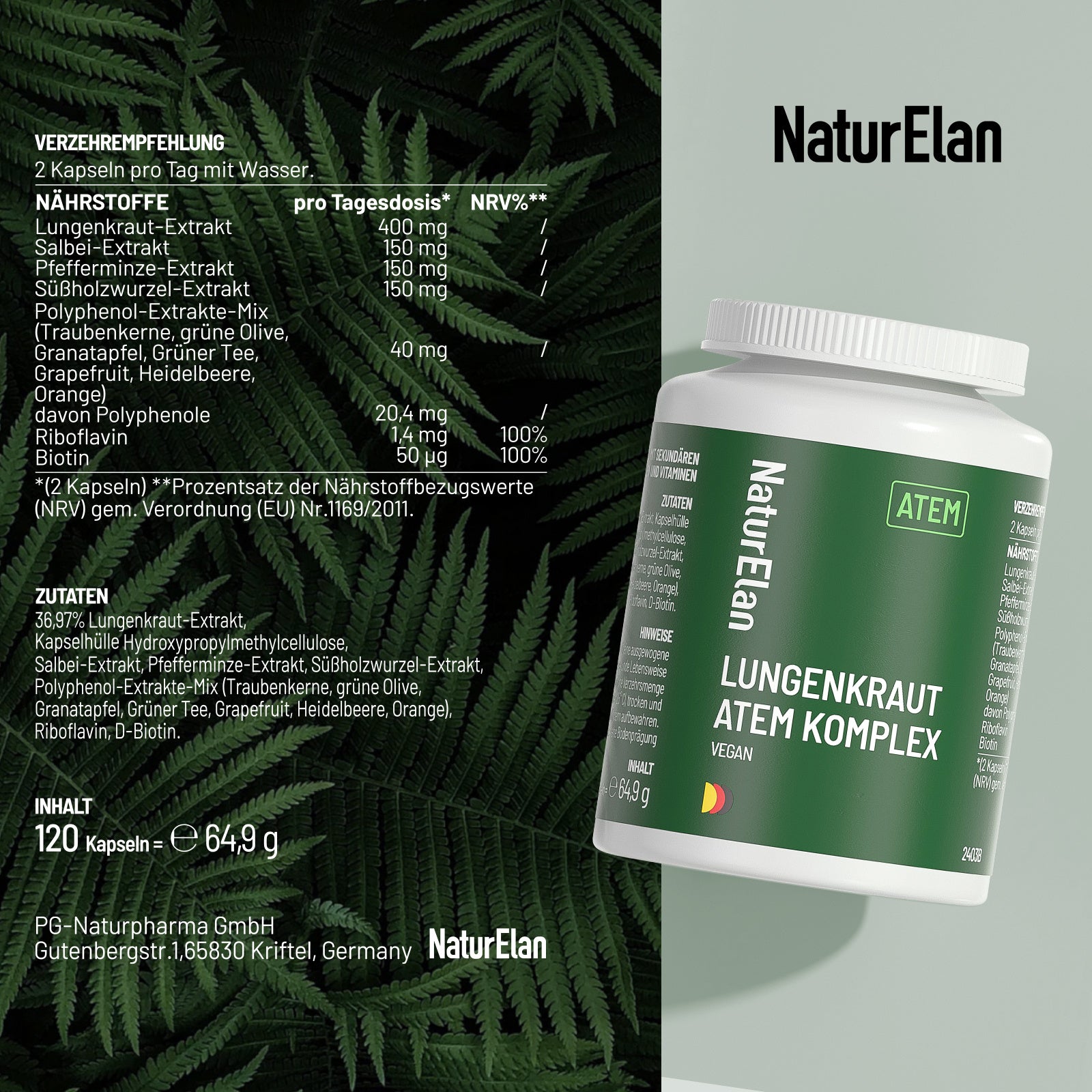 Lungenkraut Kapseln - Atem Komplex, 2er Pack für Haustiere – Detailansicht 7