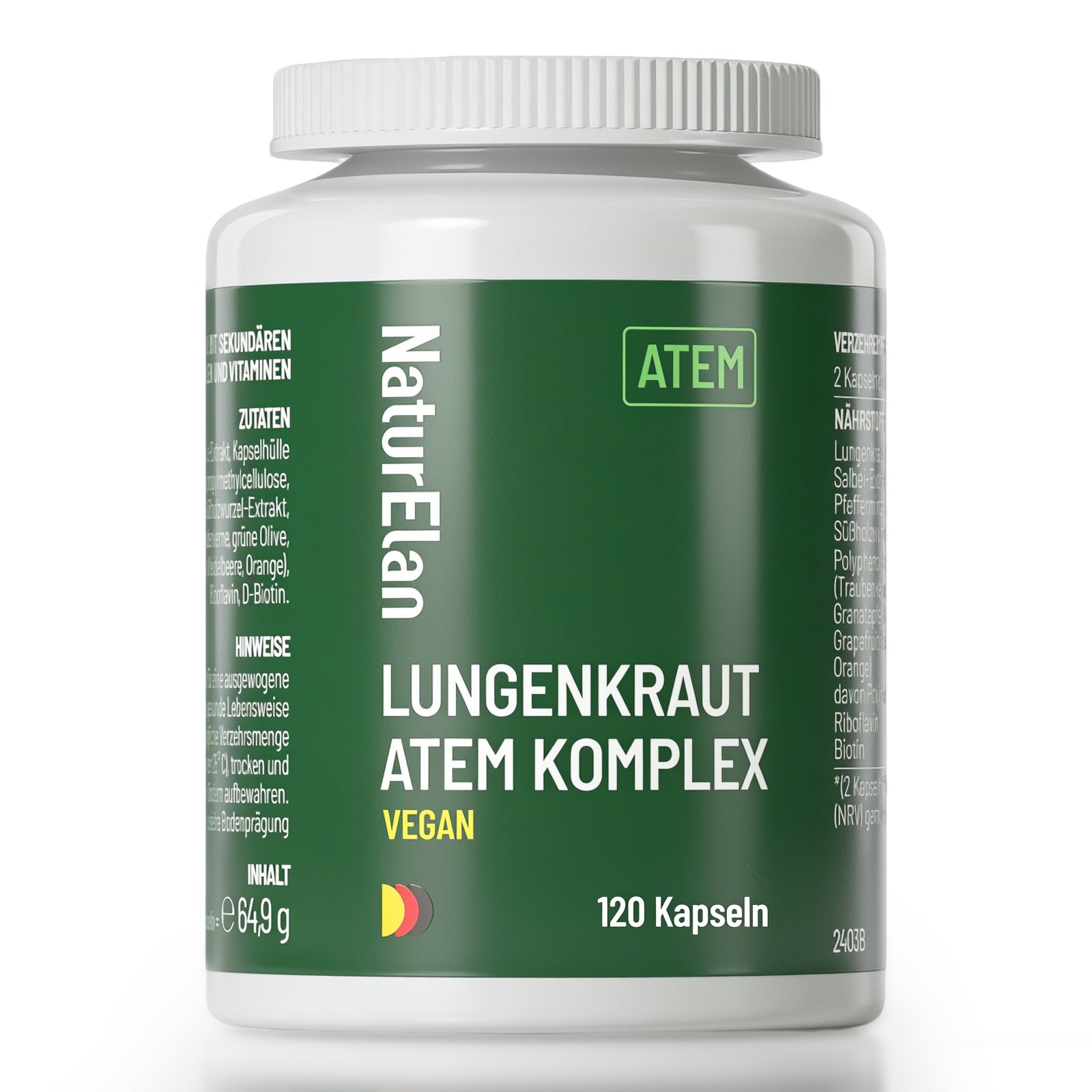 Lungenkraut Kapseln - Atem Komplex, 2er Pack für Zuhause und Haustiere – Hauptansicht