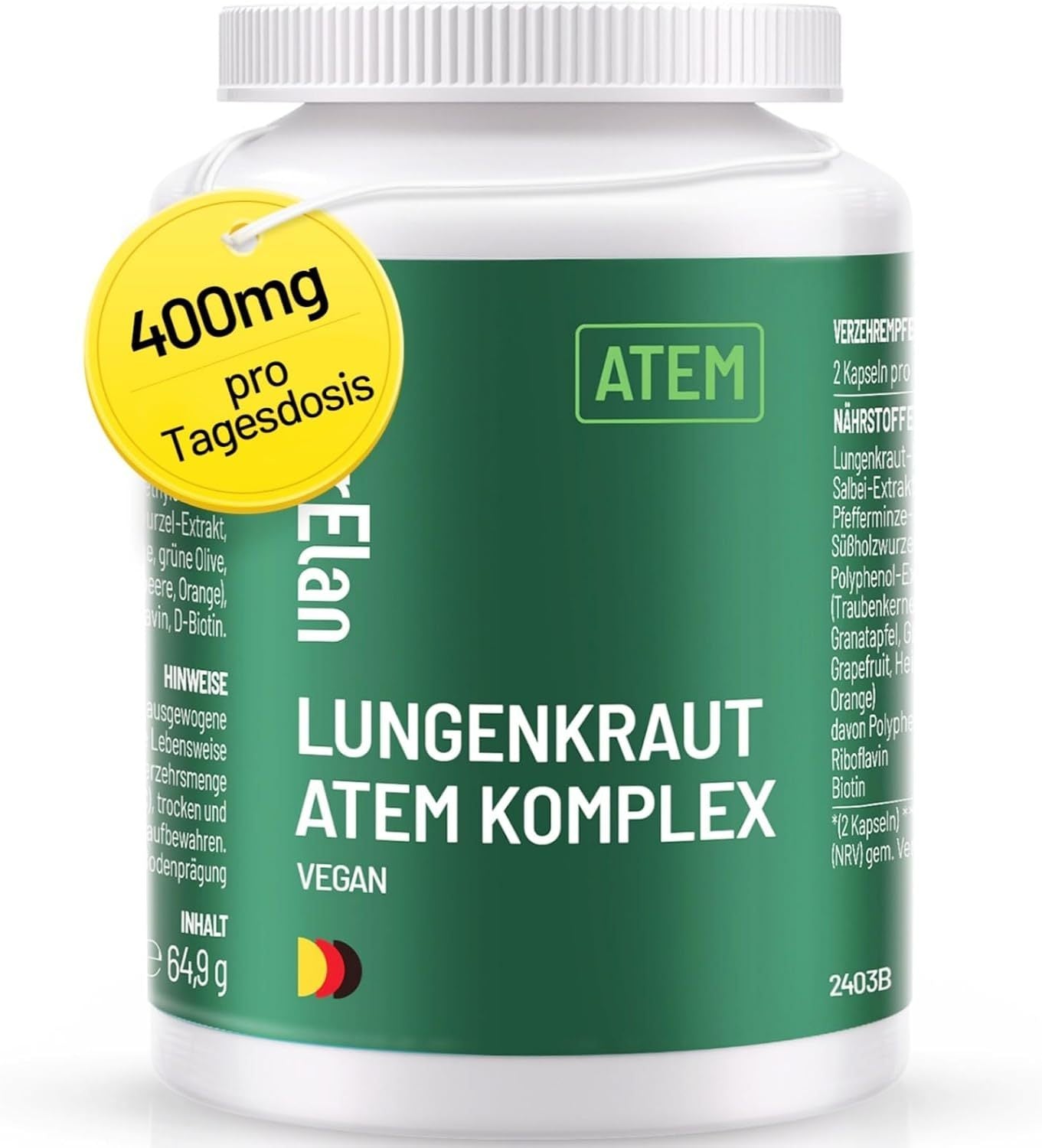 Lungenkraut Kapseln - Atem Komplex, 2er Pack für Zuhause und Haustiere – Detailansicht 8