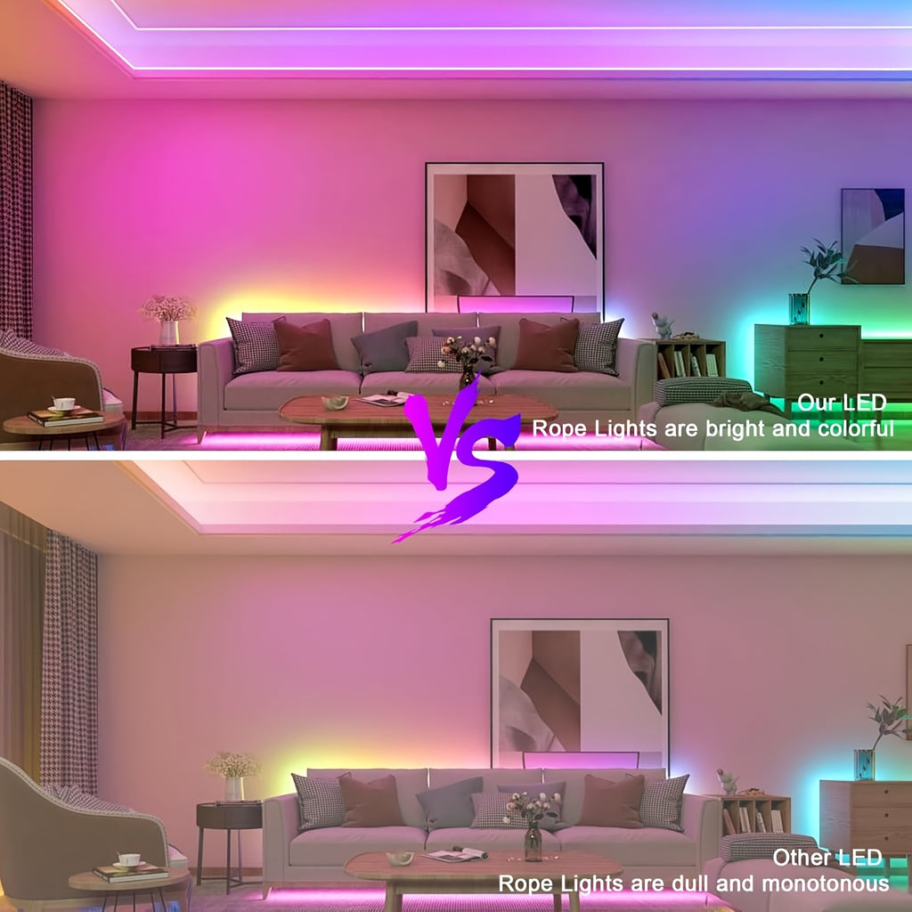 m LED Neon Seillichter, LED-Beleuchtung für Schlafzimmer und Bett – Detailansicht 11