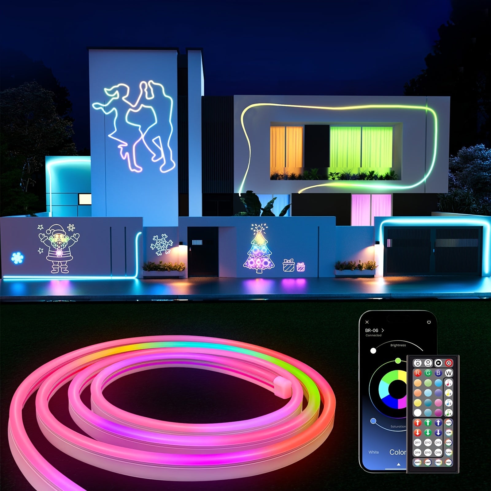 m LED Neon Seillichter, LED-Beleuchtung für Schlafzimmer und Bett – Detailansicht 12