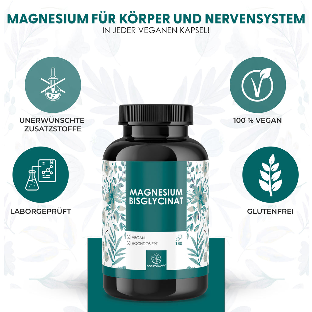 Magnesium Bisglycinat Kapseln für Pflege zu Hause und Alltag – Detailansicht 2