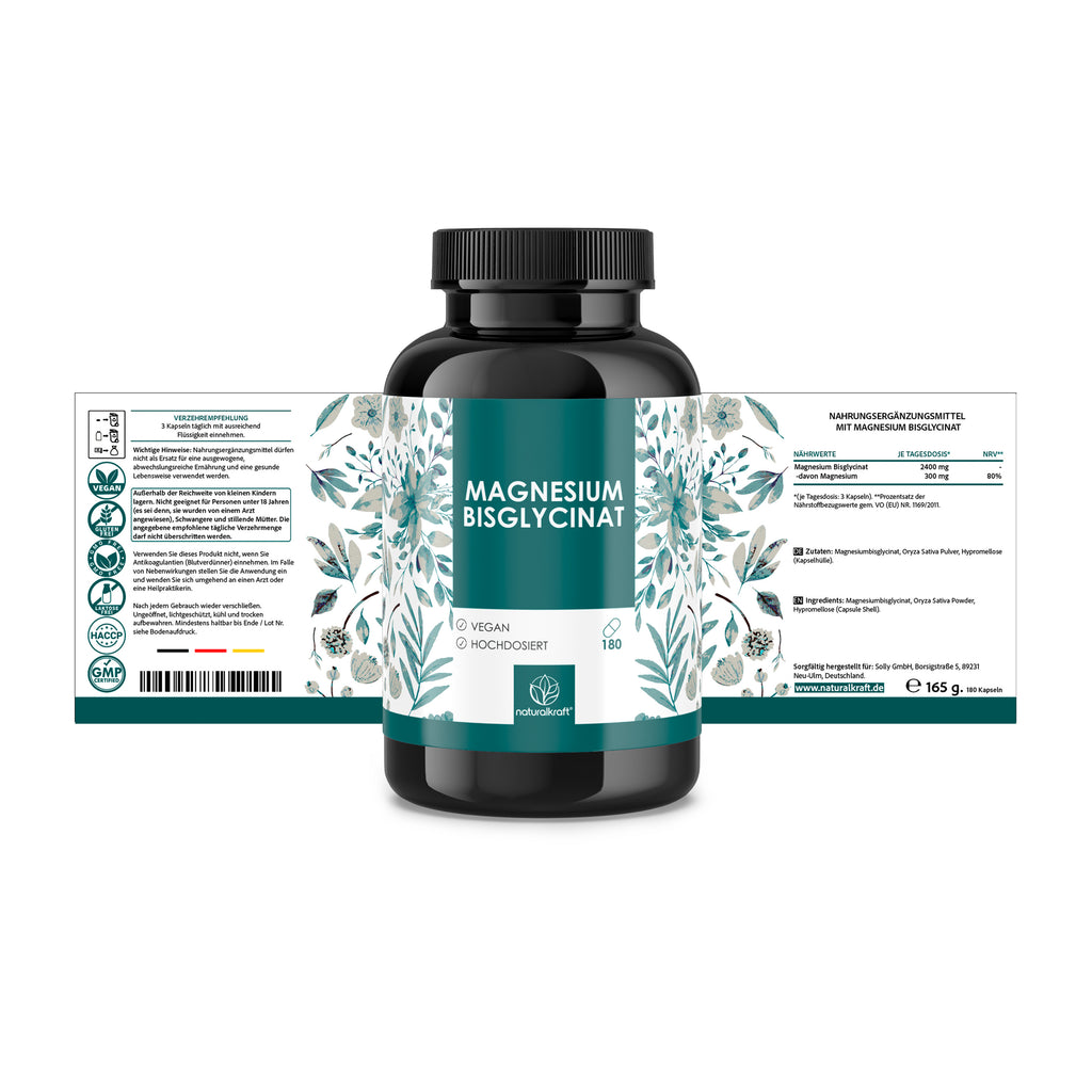 Magnesium Bisglycinat Kapseln für Pflege zu Hause und Alltag – Detailansicht 4