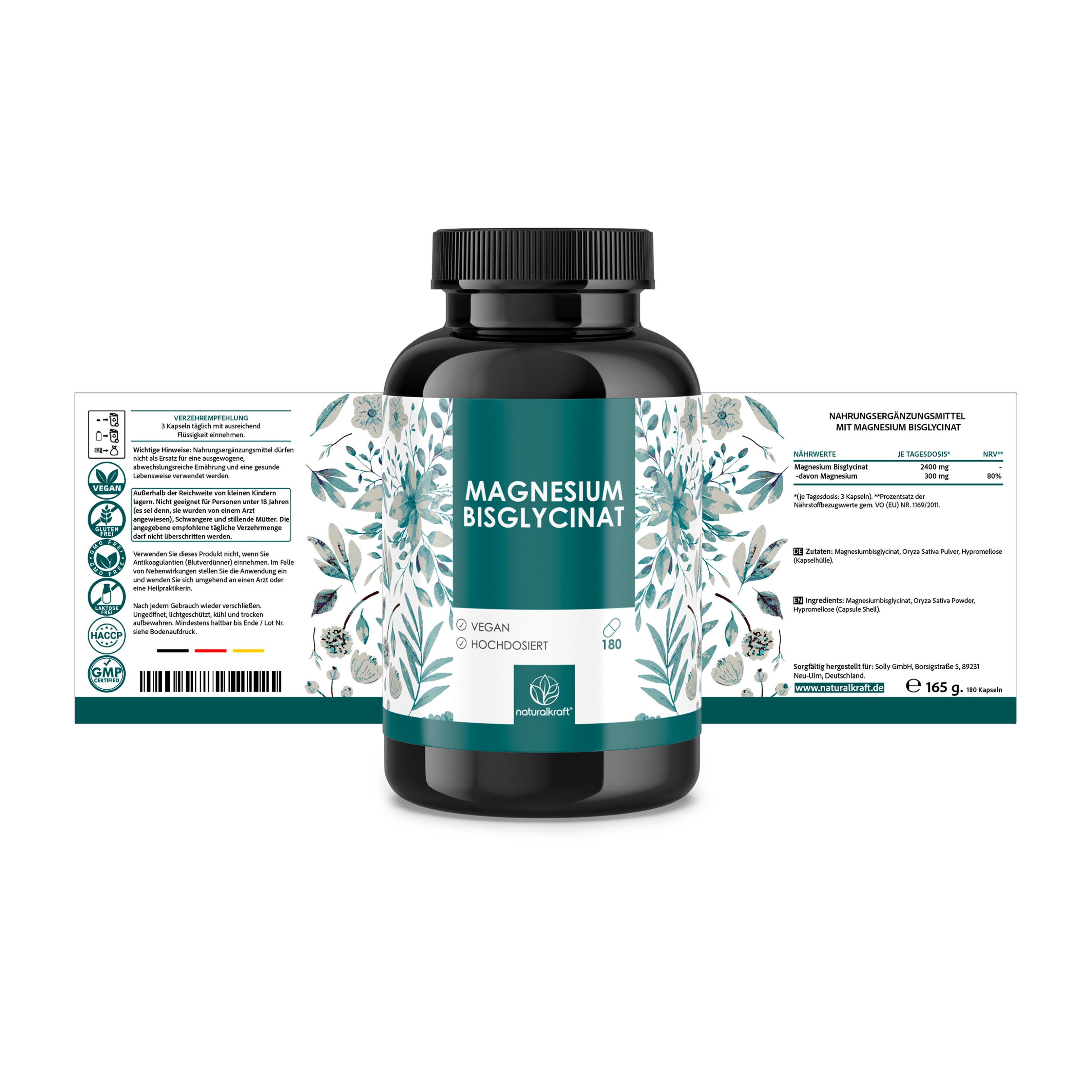 Magnesium Bisglycinat Kapseln für Pflege zu Hause und Alltag – Detailansicht 4