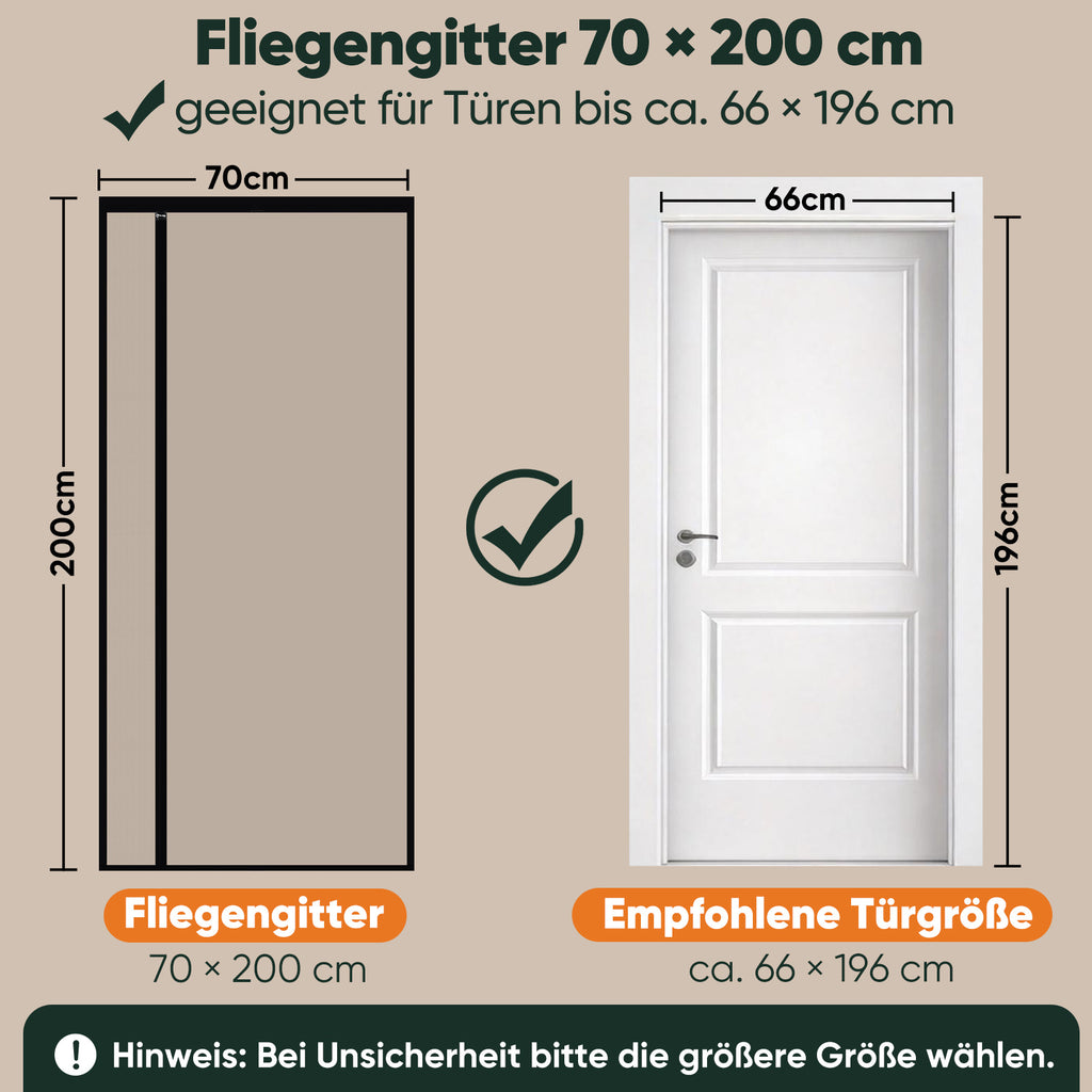 Magnetischer Insektenfliegengittervorhang, Schwarz für Garten und Terrasse – Detailansicht 10