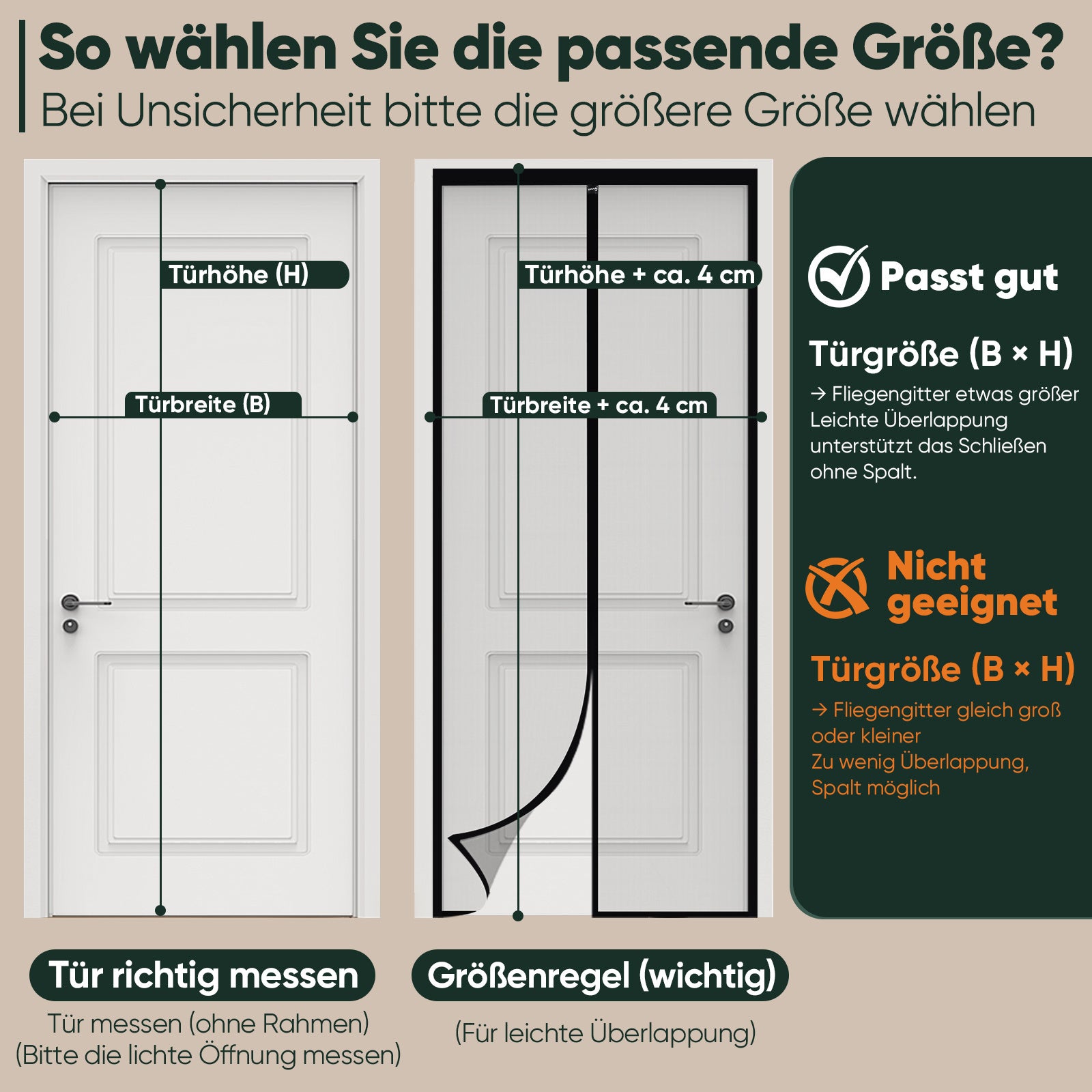 Magnetisches Moskitonetz, Schwarz für Garten und Terrasse – Detailansicht 3