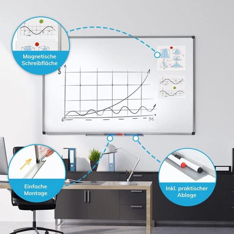 Magnetisches Whiteboard für Büro und Homeoffice – Detailansicht 9