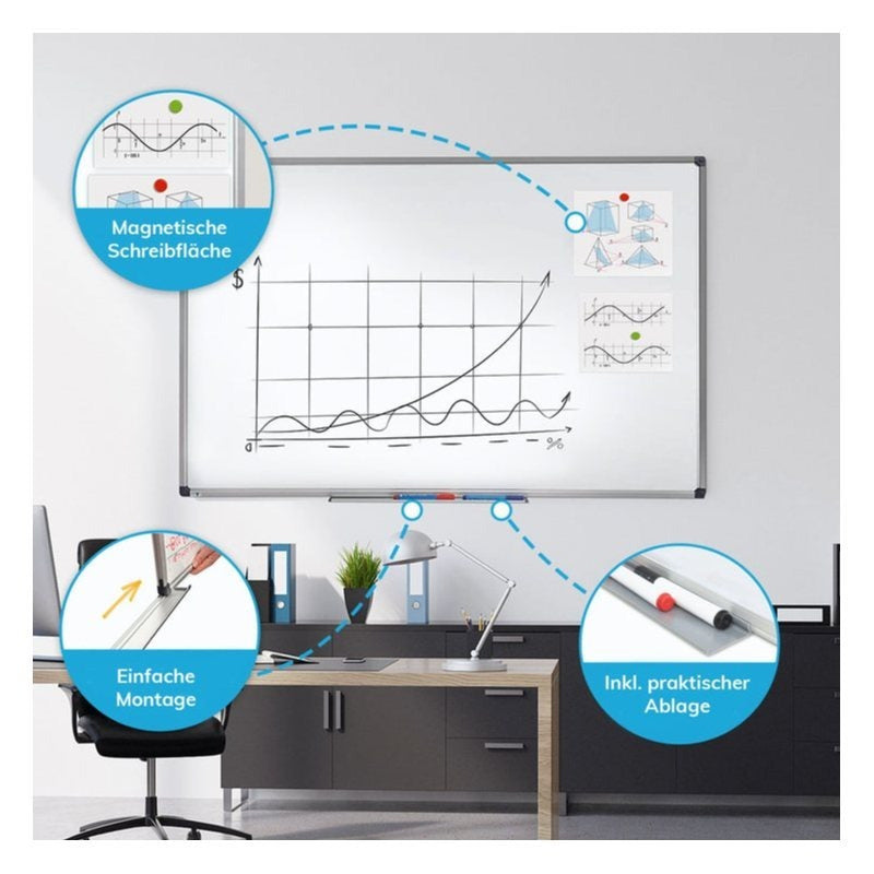 Magnetisches Whiteboard für Büro und Homeoffice – Detailansicht 30