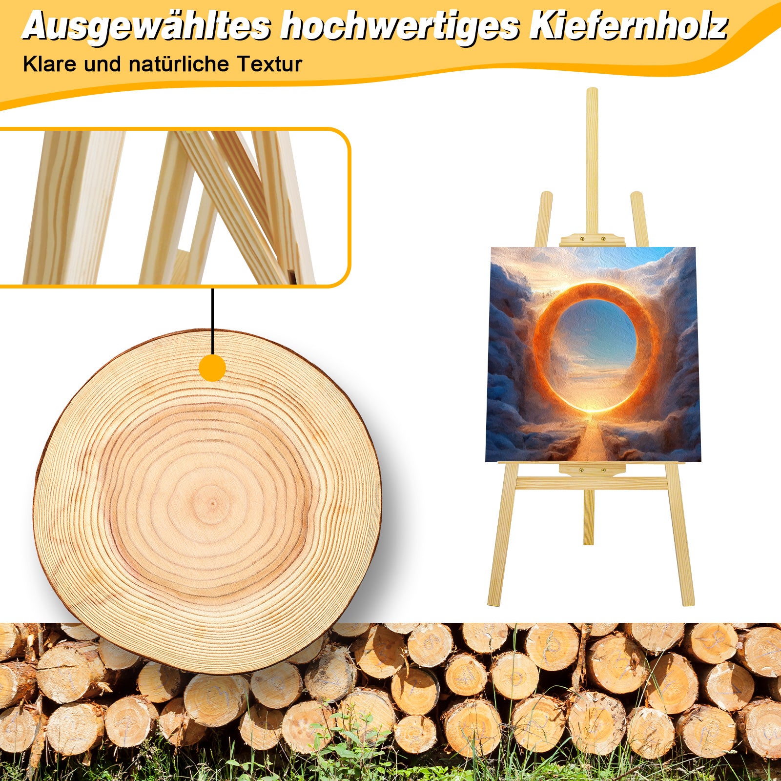 Malerstaffelei, Holz für Hobby und Kreativprojekte – Detailansicht 4