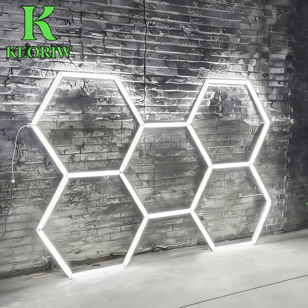 Marken Honigwaben-Hexagon-Weißlicht-Garagenleu, 5-Loch weißes Licht für Büro und Homeoffice – Hauptansicht
