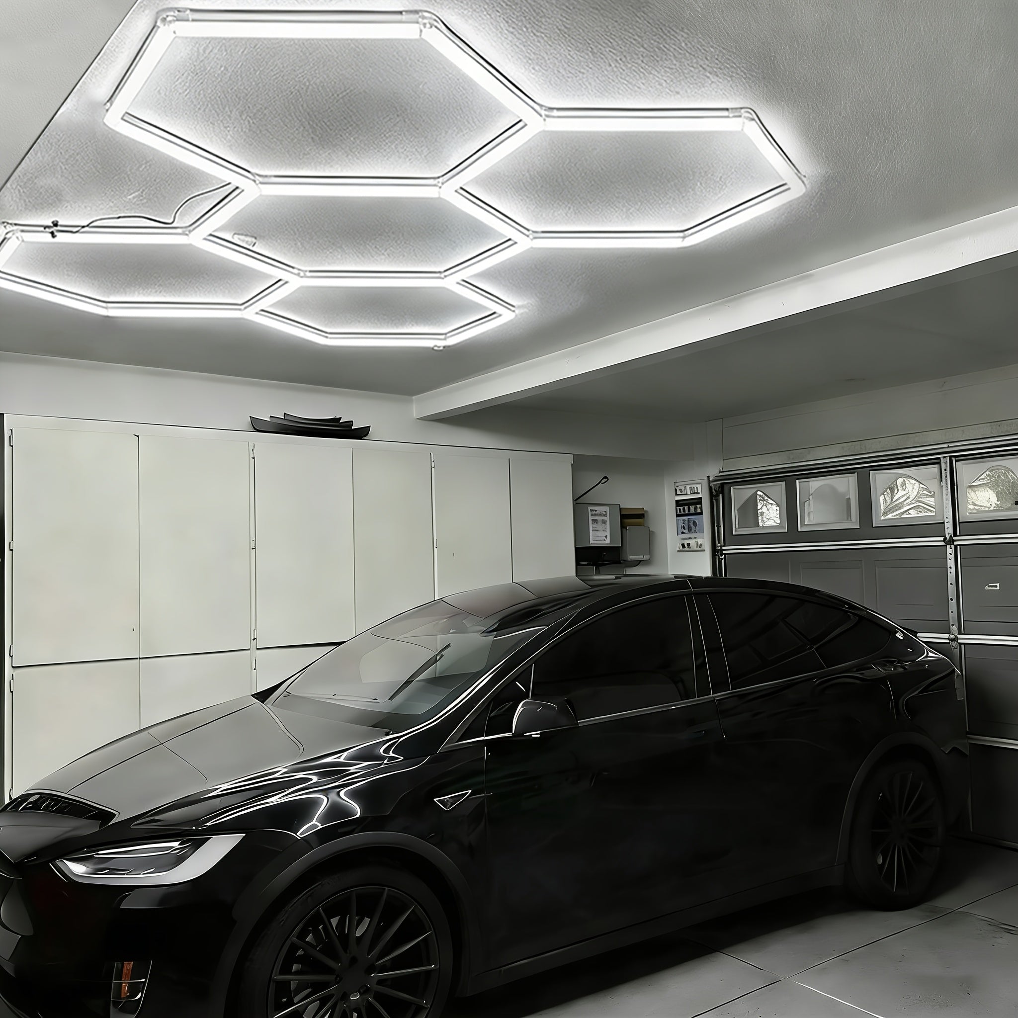 Marken Honigwaben-Hexagon-Weißlicht-Garagenleu, 5-Loch weißes Licht für Büro und Homeoffice – Detailansicht 2