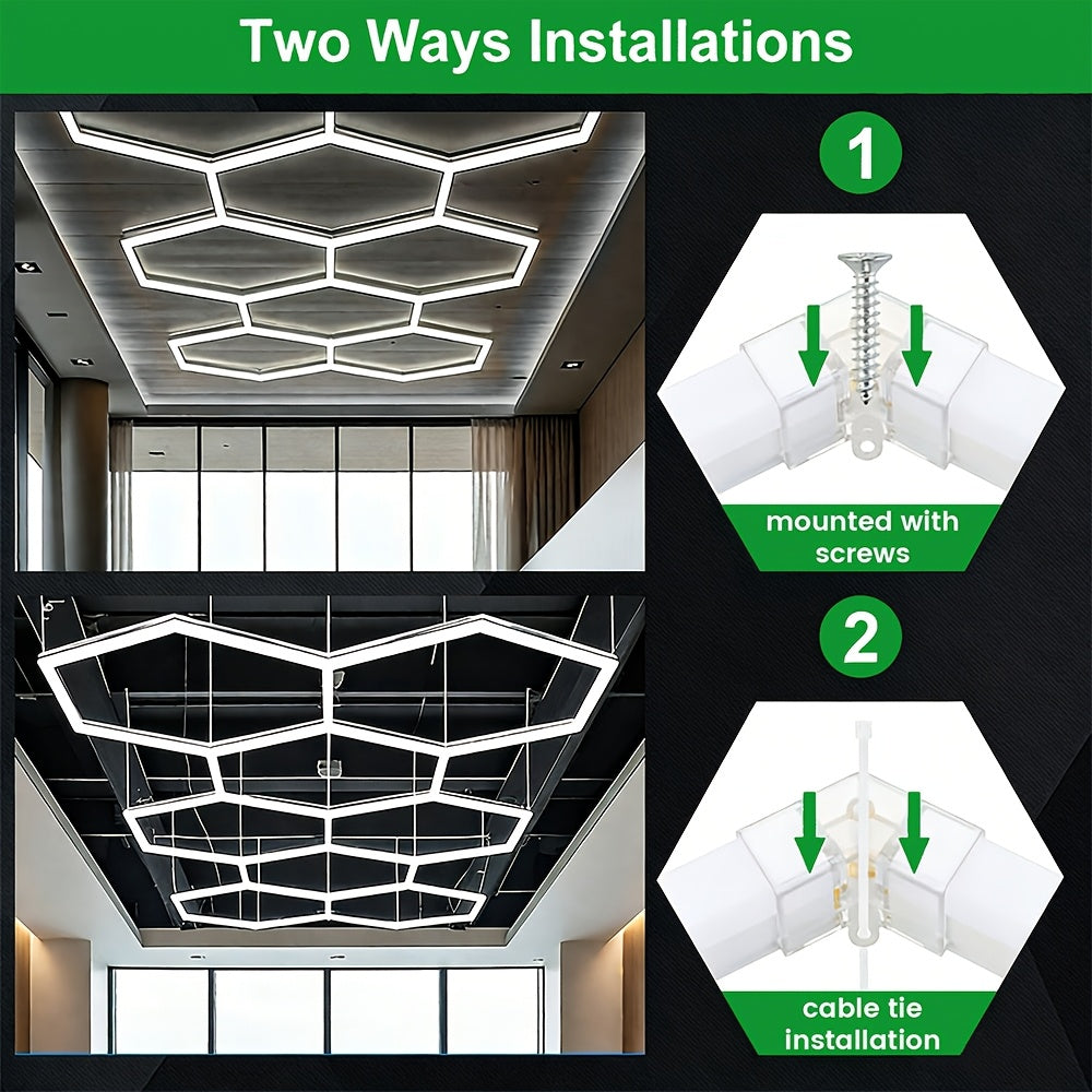 Marken Honigwaben-Hexagon-Weißlicht-Garagenleu, 5-Loch weißes Licht für Büro und Homeoffice – Detailansicht 10
