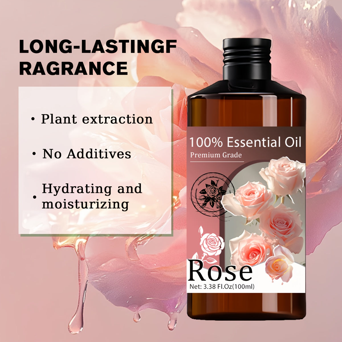 Massageöle, Ätherisches Rosenöl für Badezimmer und Haushalt – Detailansicht 4