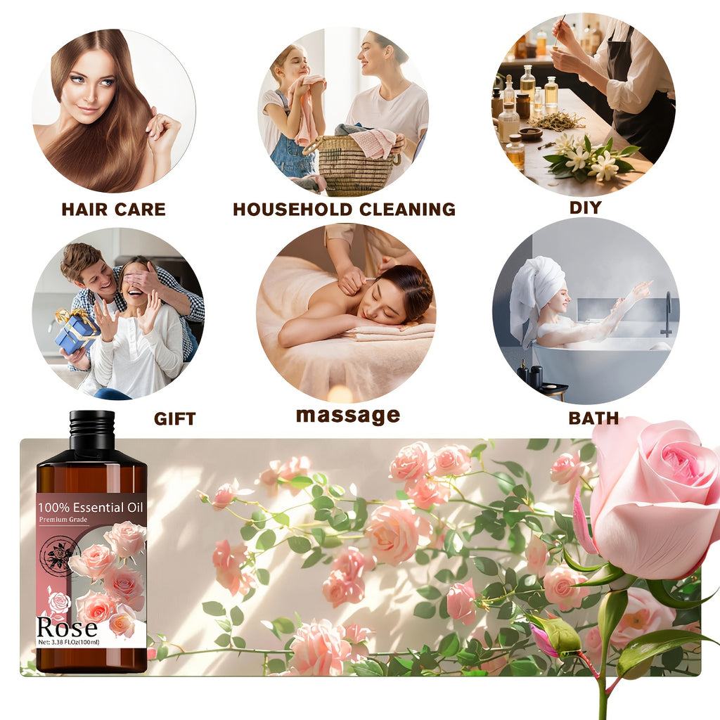 Massageöle, Ätherisches Rosenöl für Badezimmer und Haushalt – Detailansicht 8