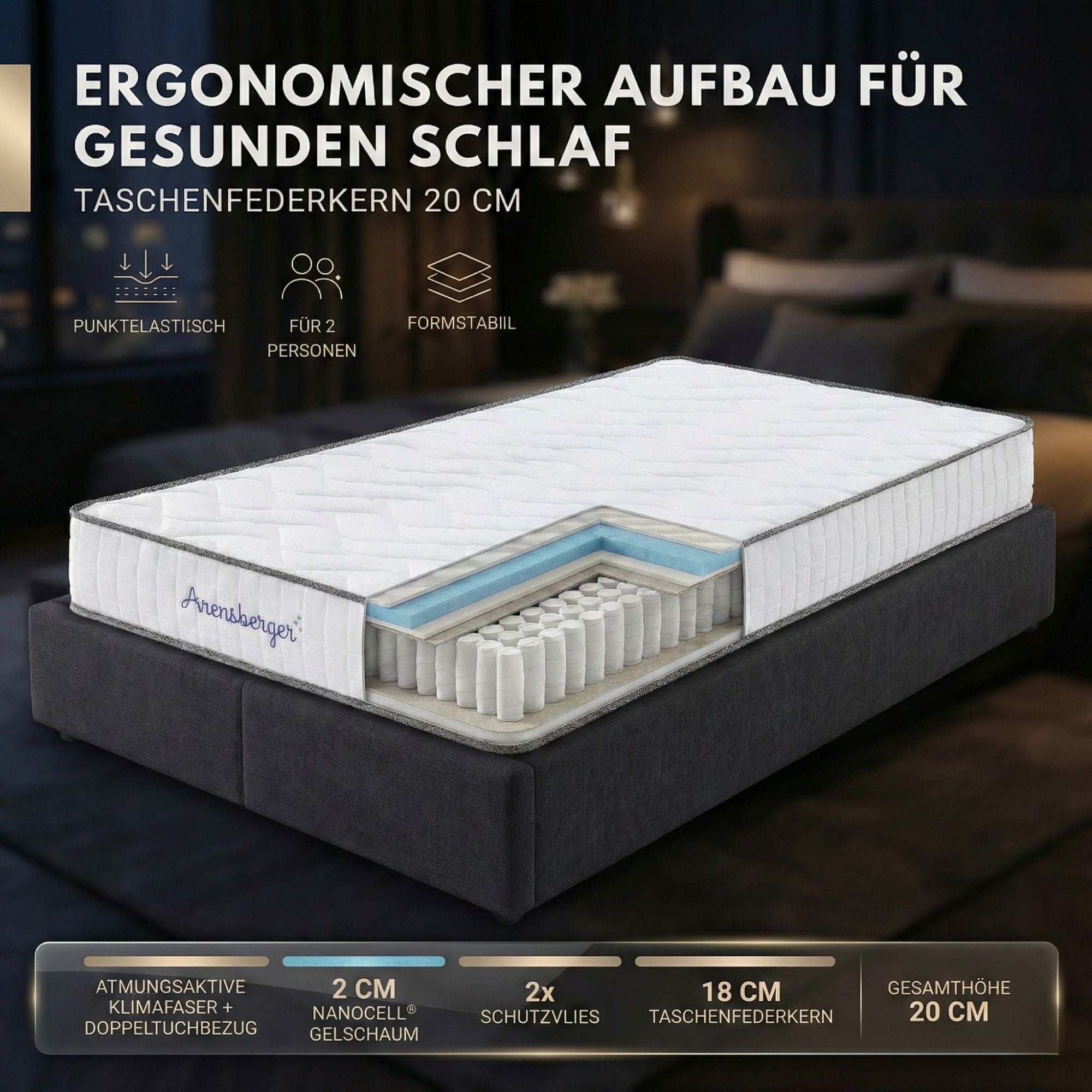 Matratze, 20 cm für erholsamen Schlaf – Detailansicht 5