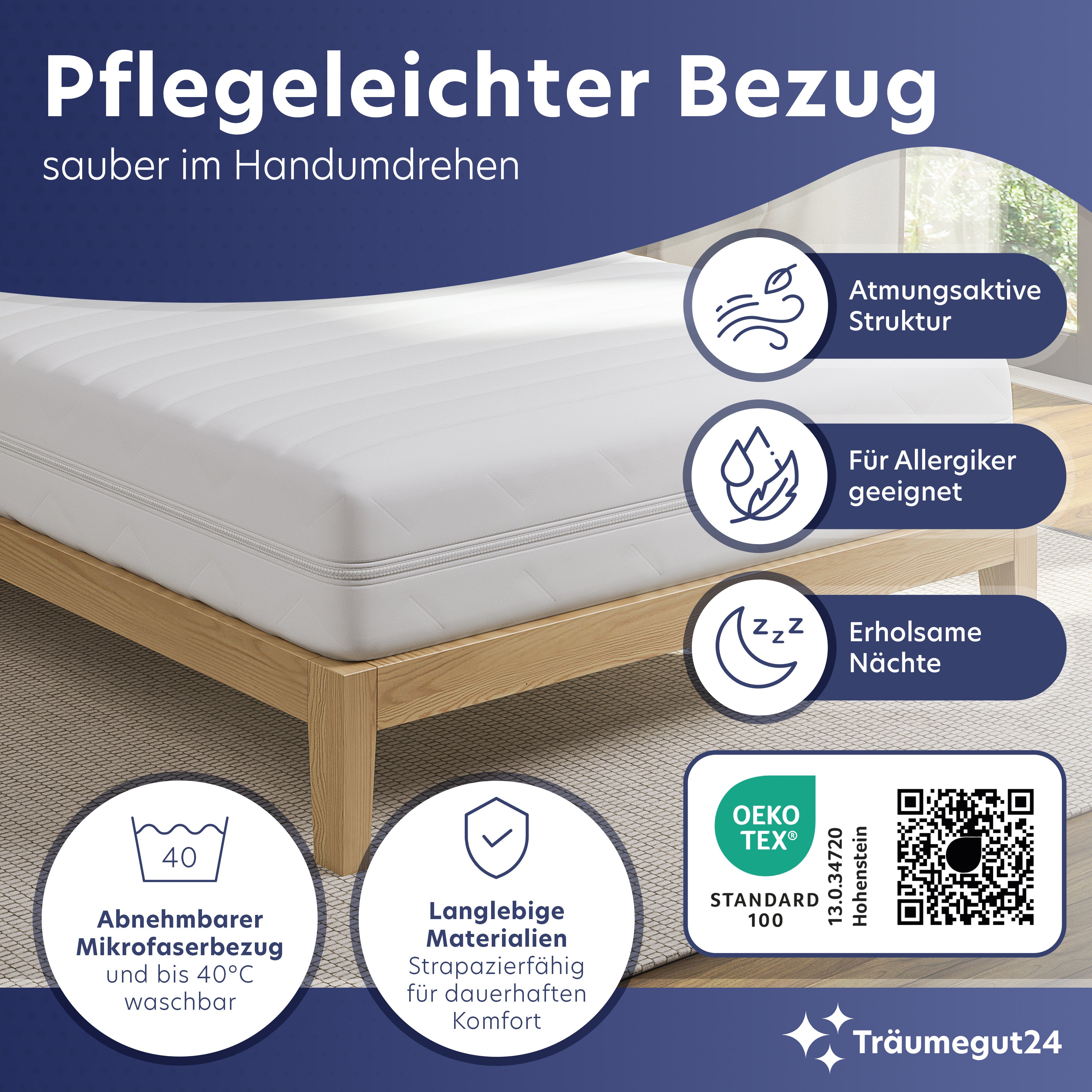 Matratze, waschbar für erholsamen Schlaf und Schlafzimmer – Detailansicht 4