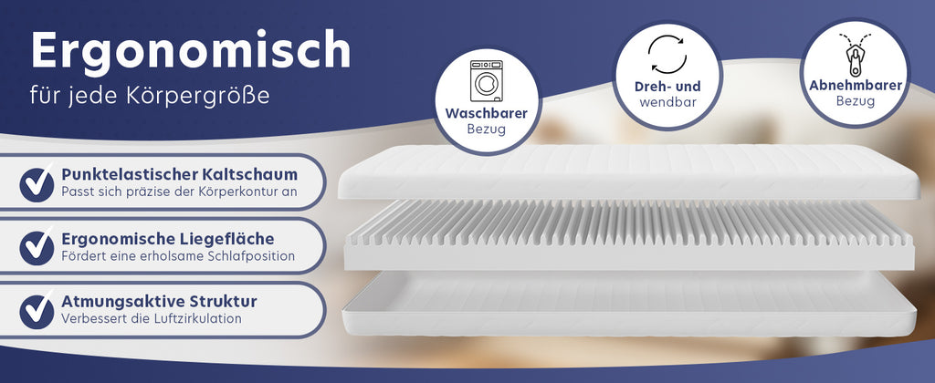 Matratze, waschbar für erholsamen Schlaf und Schlafzimmer – Detailansicht 17