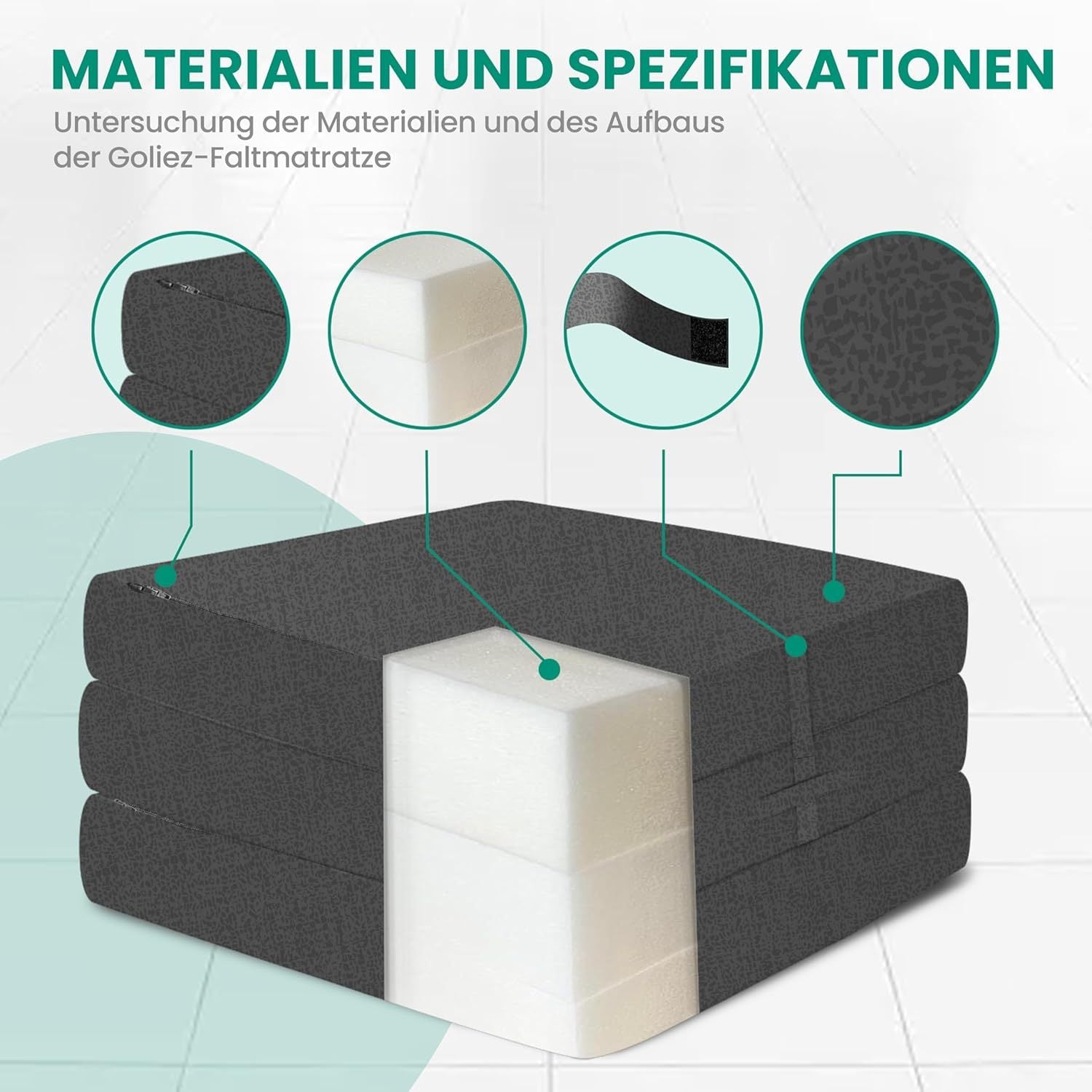 Matratze, waschbar für Schlafzimmer und erholsamen Schlaf – Detailansicht 3