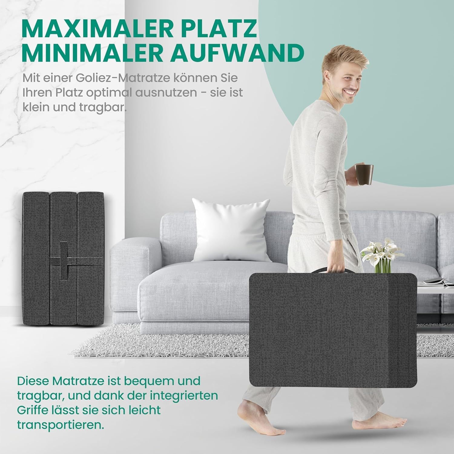 Matratze, waschbar für Schlafzimmer und erholsamen Schlaf – Detailansicht 4