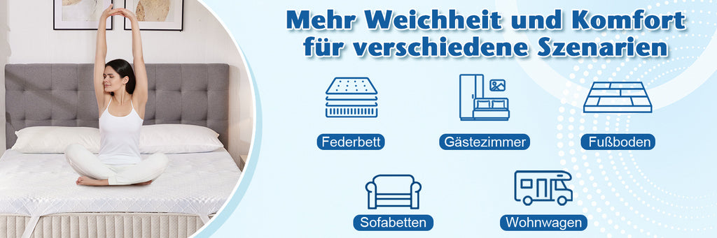 Matratzen-Topper, rutschfest für Schlafzimmer und Bett – Detailansicht 14