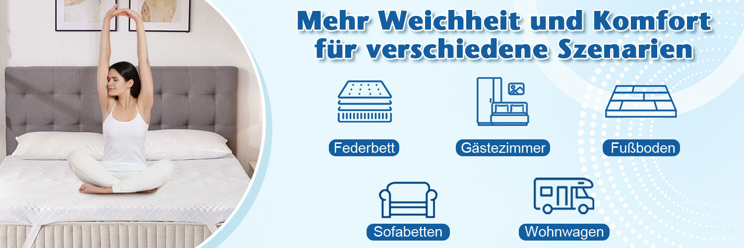 Matratzen-Topper, rutschfest für Schlafzimmer und Bett – Detailansicht 14