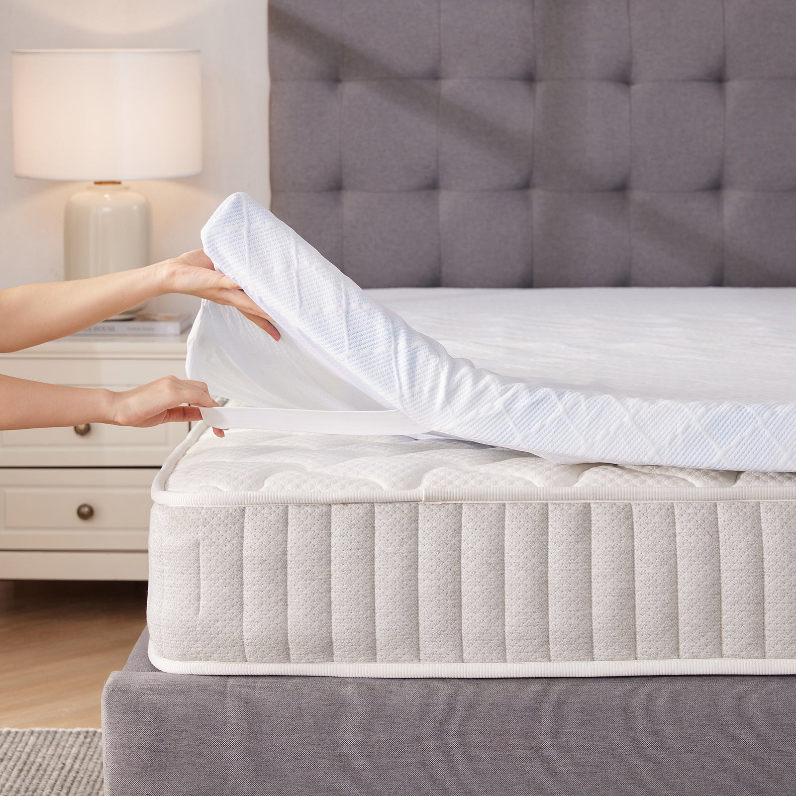 Matratzen-Topper, rutschfest für Schlafzimmer und Bett – Detailansicht 28