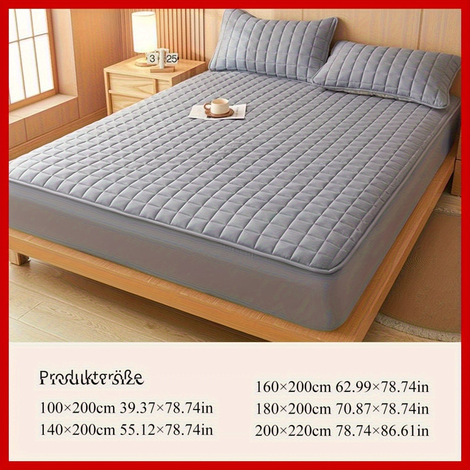 Matratzenschoner, Grau für Schlafzimmer – Hauptansicht