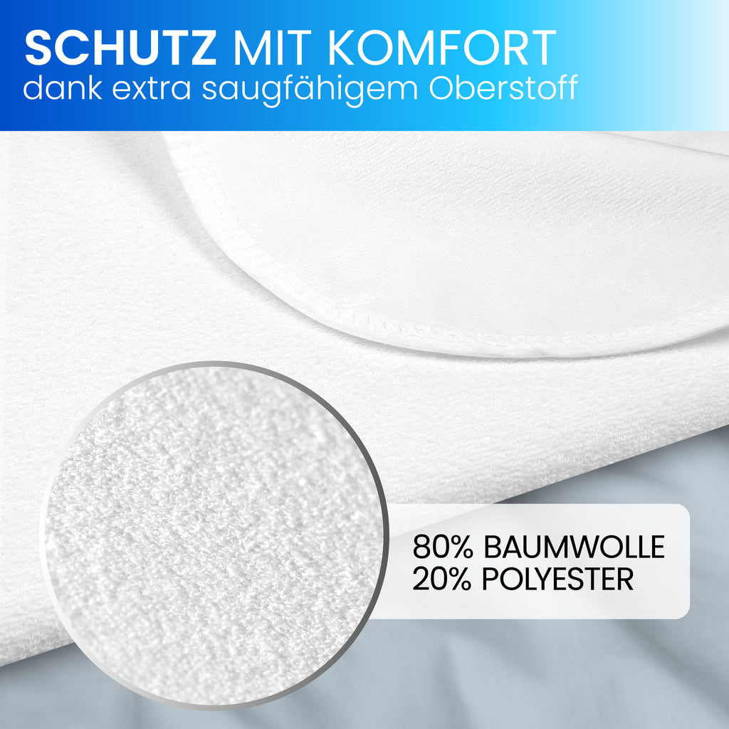 Matratzenschoner, Waschbare Matratzenauflage mit 4 elastischen für Schlafzimmer und Bett – Detailansicht 4