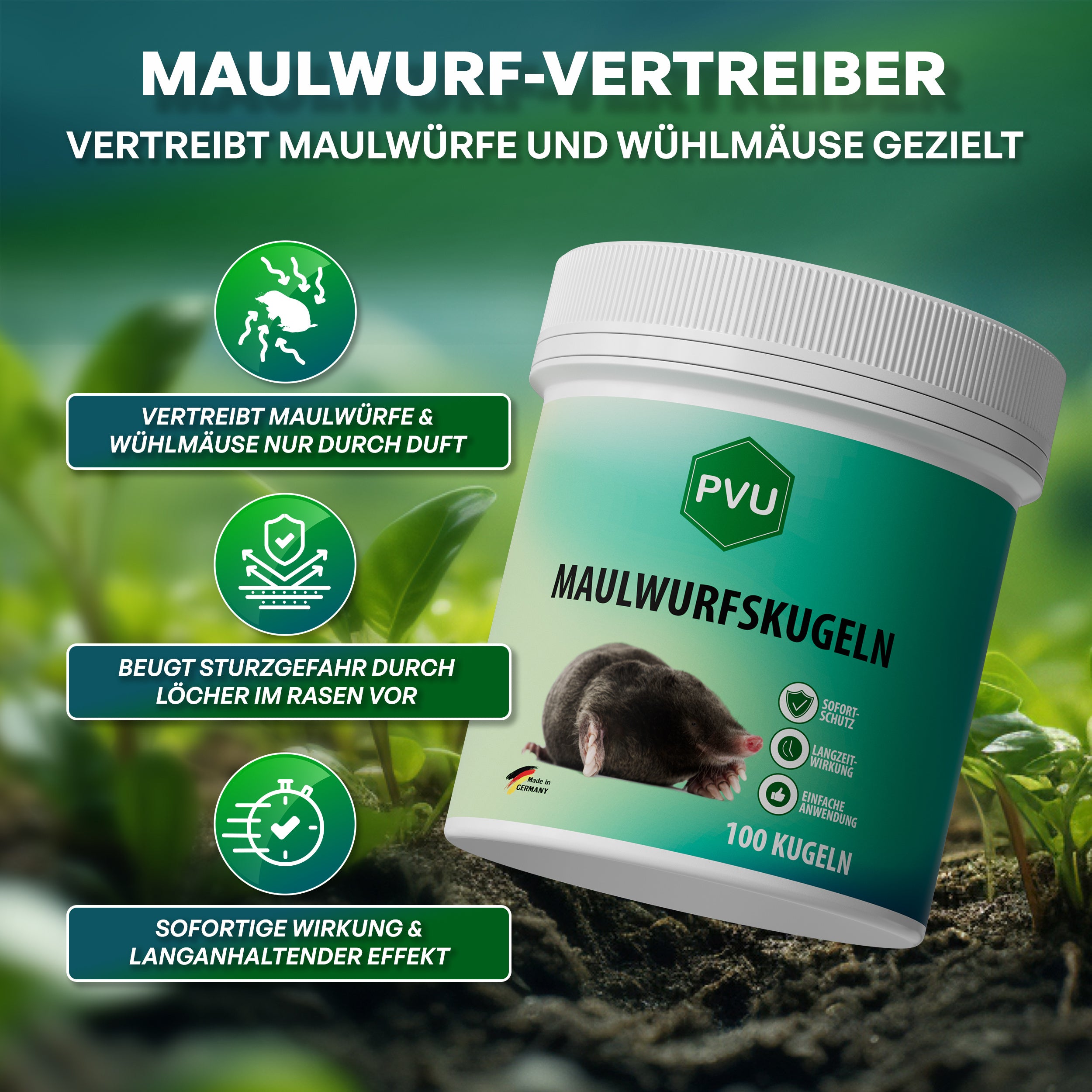 Maulwurf-Kugeln - Maulwurf Vertreiber &, 100 Stück für Haustiere und Zuhause – Detailansicht 3